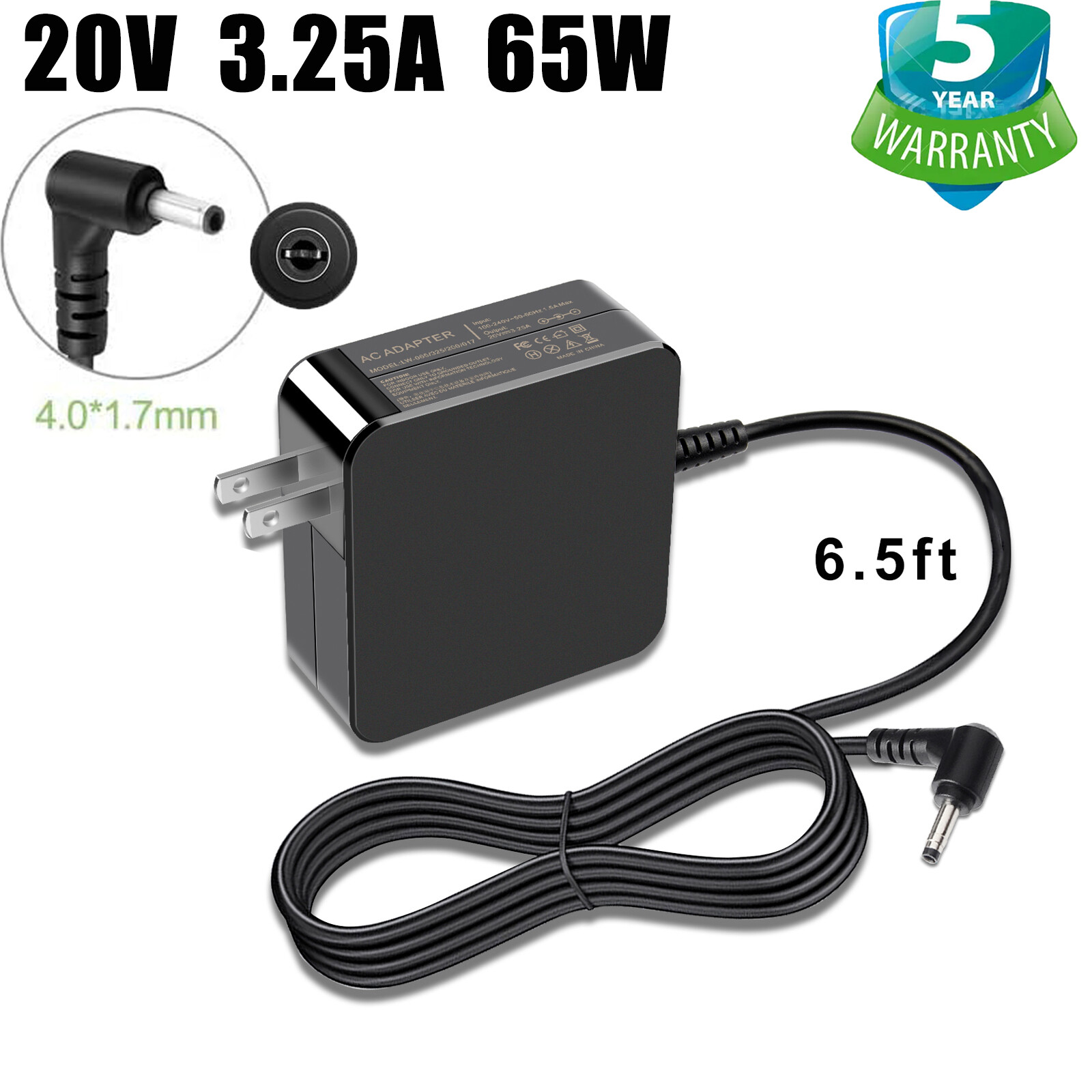 65W 20V 3.25A AC Adapter Laptop Charger for Lenovo ADX65CLGC2A ADLX65CLGU2A