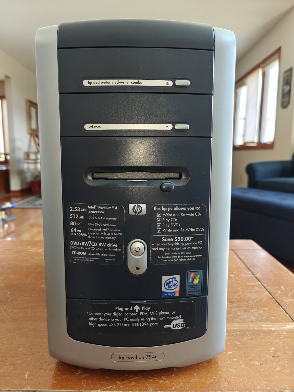 HP Pavilion 754n Intel Pentium 4 2.53GHz 1024MB RAM NO HDD