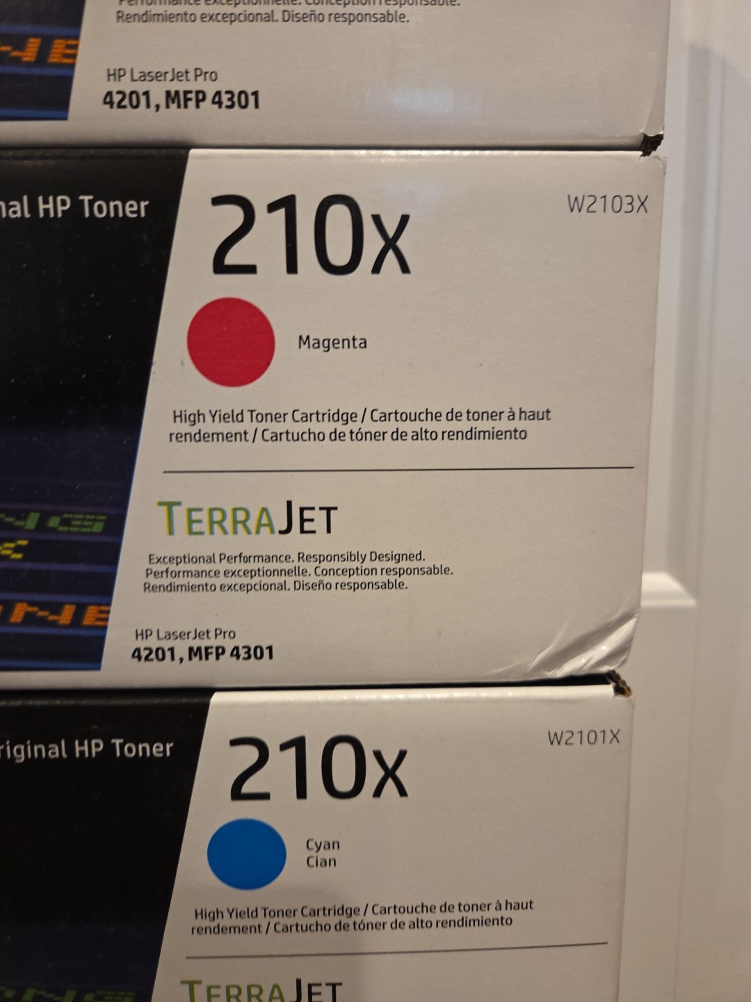 HP 210X Yellow, Cyan, Magenta, Black W2100X, W2101X,W2103X,W2102X Set of 4 Read*