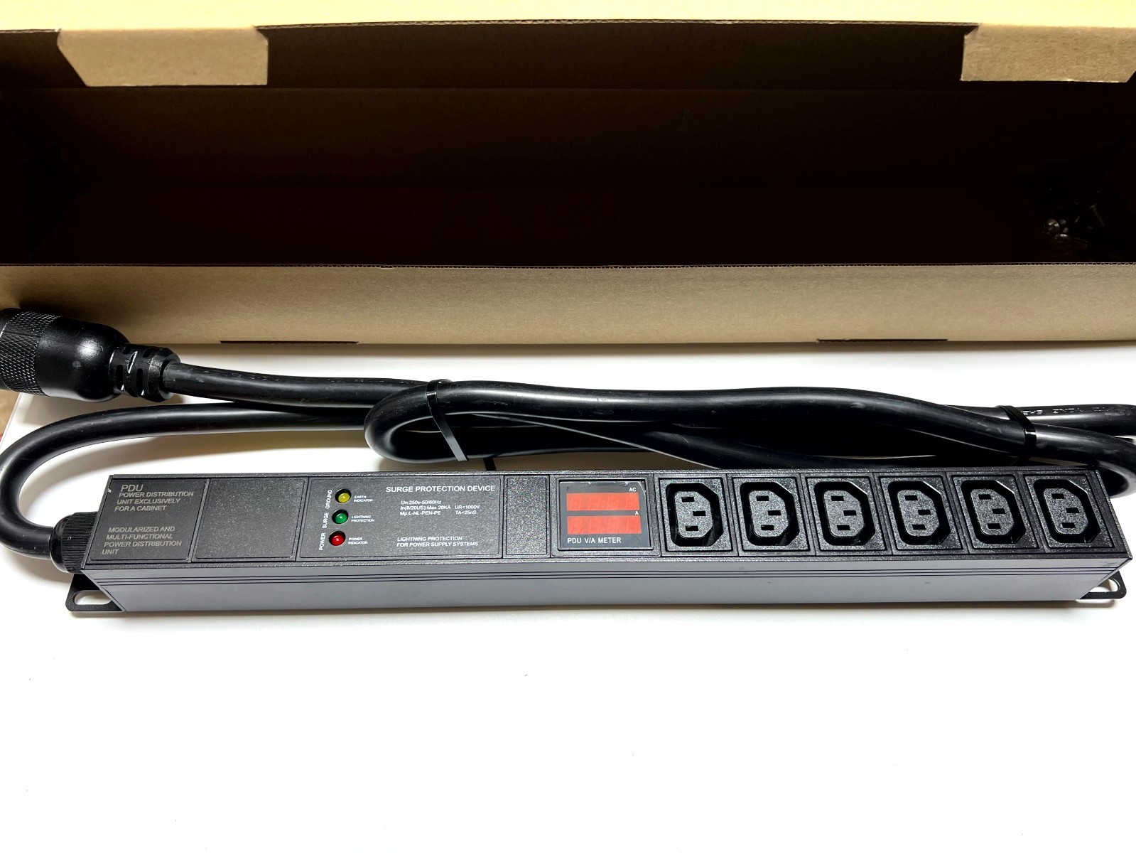 New LCD Metered 1U PDU 200-240v 30A 30amp L6-30P 6 x C13 Cryptocurrency Mining