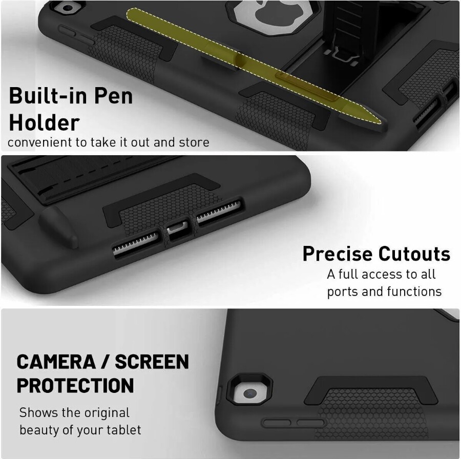 For Apple iPad 9th 7th 8th 10.2″ Case Rugged Shockproof Heavy Duty Stand Cover