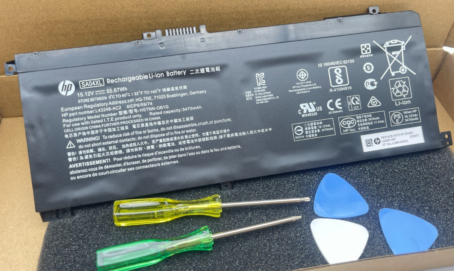 Genuine OEM 55.67Wh SA04XL Battery for HP X360 15-DR 15-DR0010TX L43267-005 NEW!