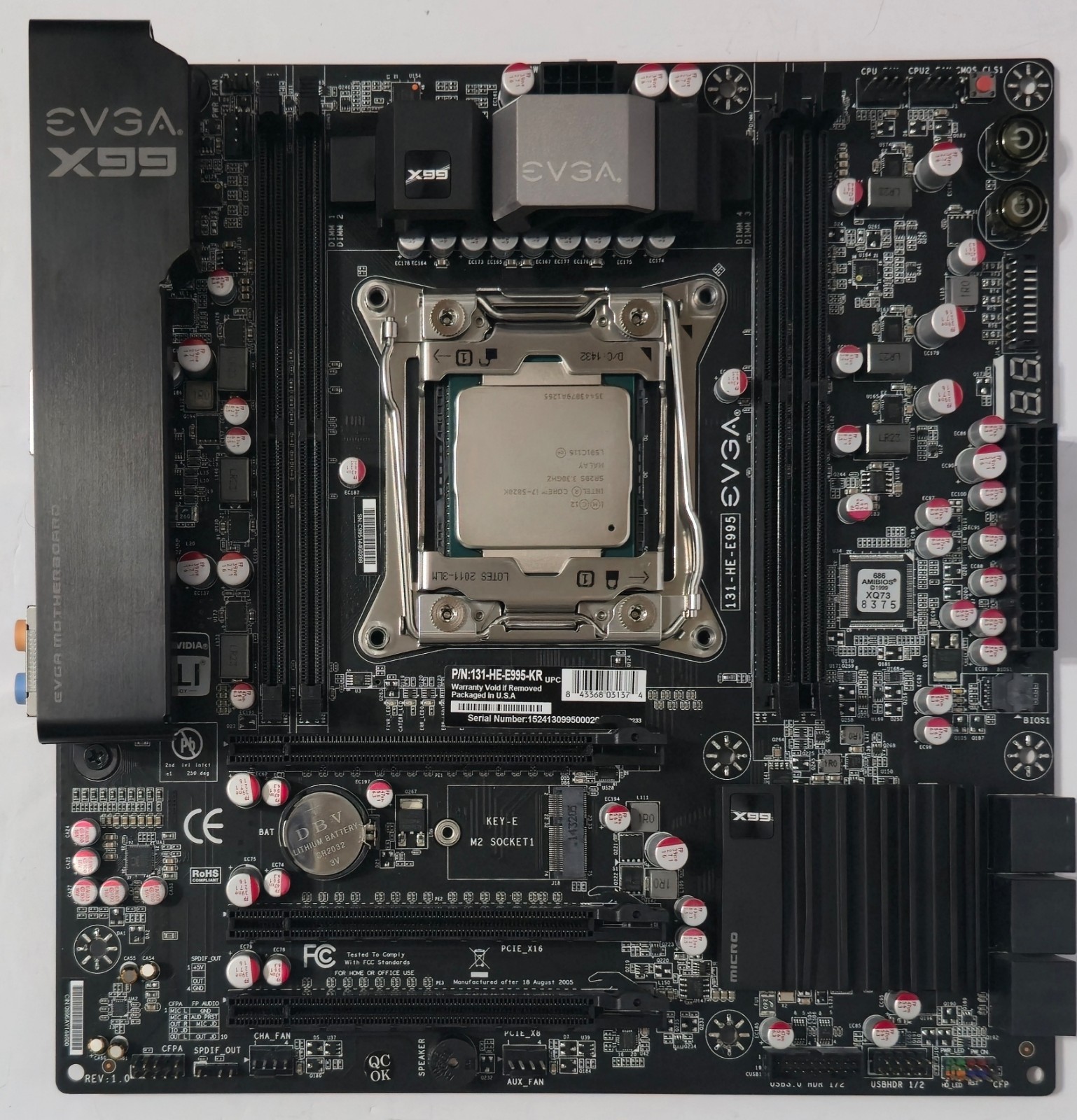 EVGA X99 MICRO – LGA2011-3 MATX MOTHERBOARD 131-HE-E995-KR with Intel i7 5820K