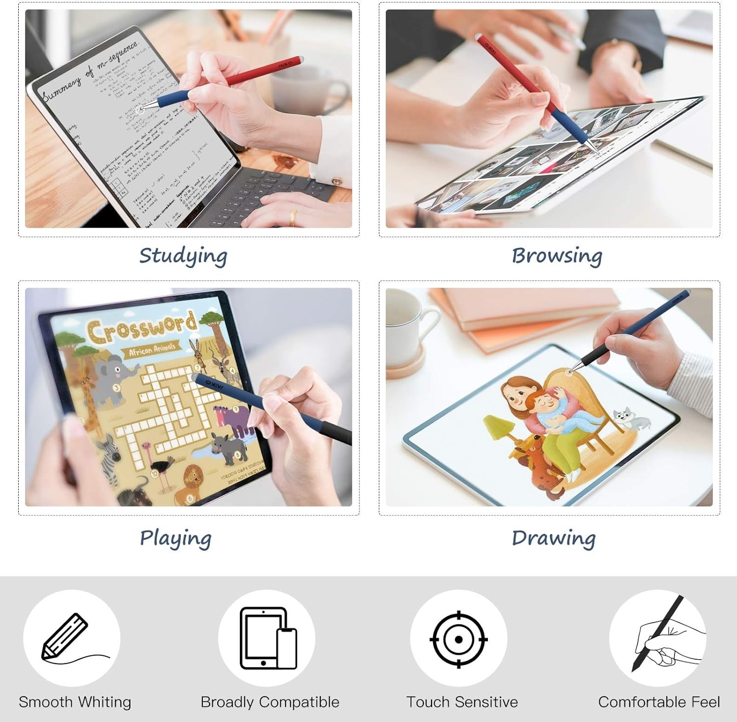 Touch pen iPad iPhone Android MEKO stylus pen smartphone two tablet and iphone