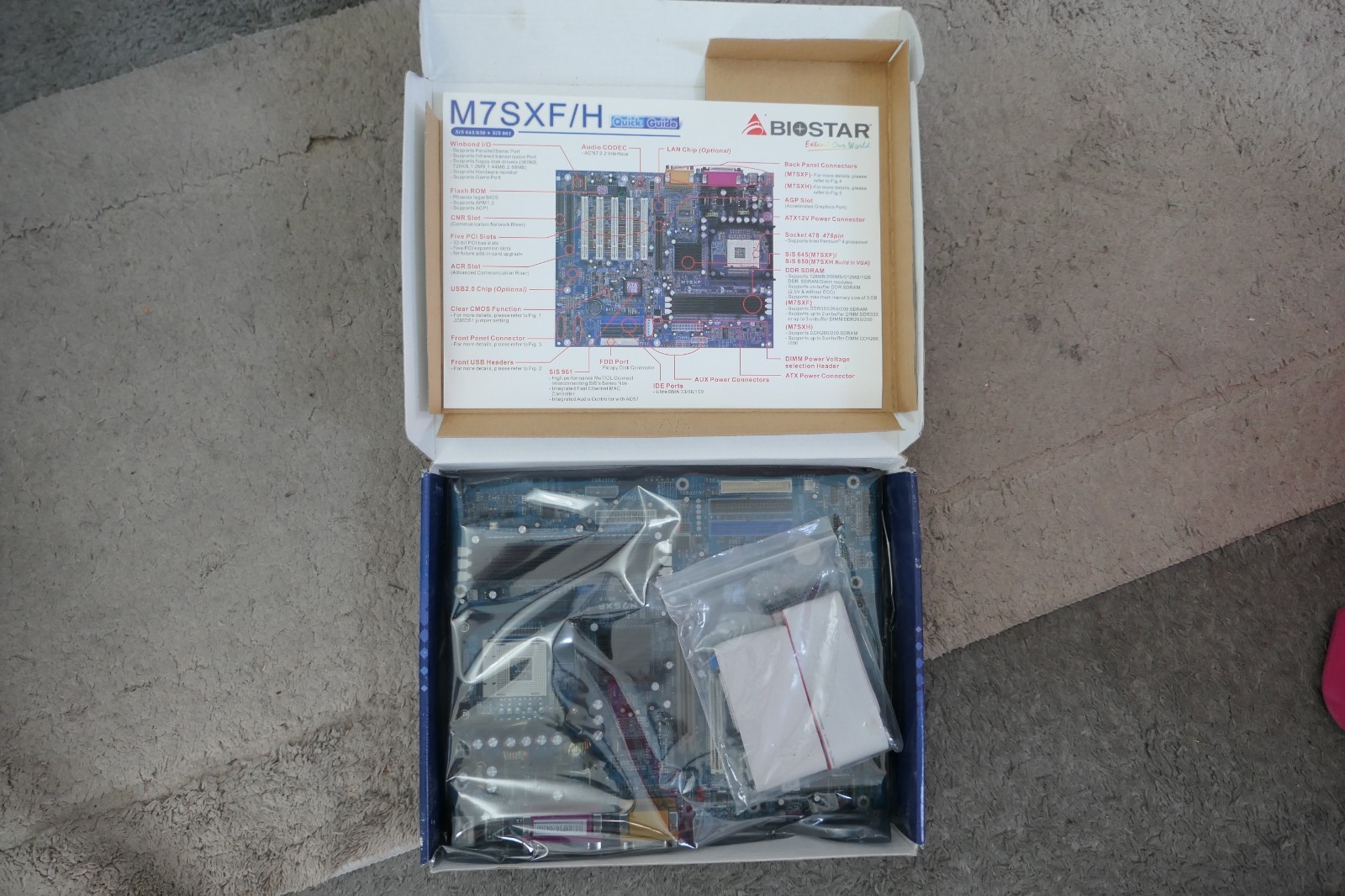 BRAND NEW BIOSTAR M7SXF PGA478 3x DDR AGP 5x PCI ATX MAINBOARD MOTHERBOARD Vtg.
