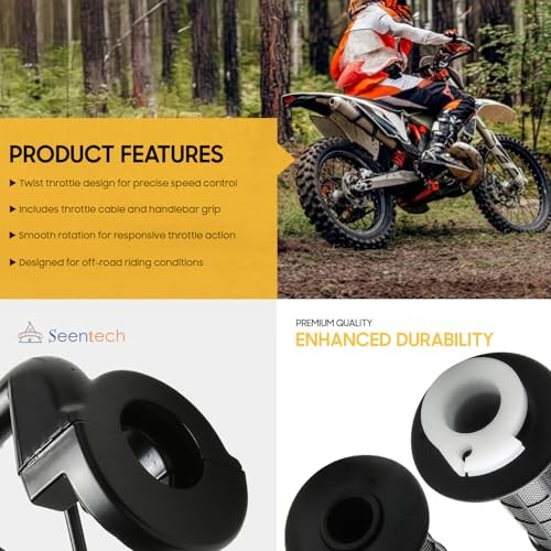 22mm Twist Throttle Grip with Cable Assembly – Fits SSR125 Pit Bike, Baja