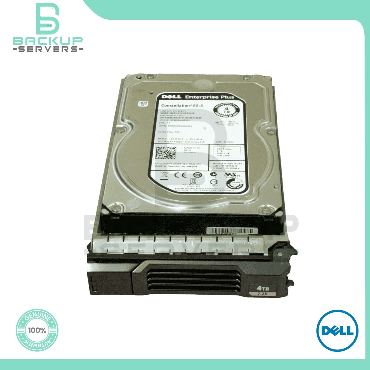 DRMYH Dell 4TB 6Gbps 7.2K RPM Hot-Plug SAS 3.5″ Hard Drive 0DRMYH