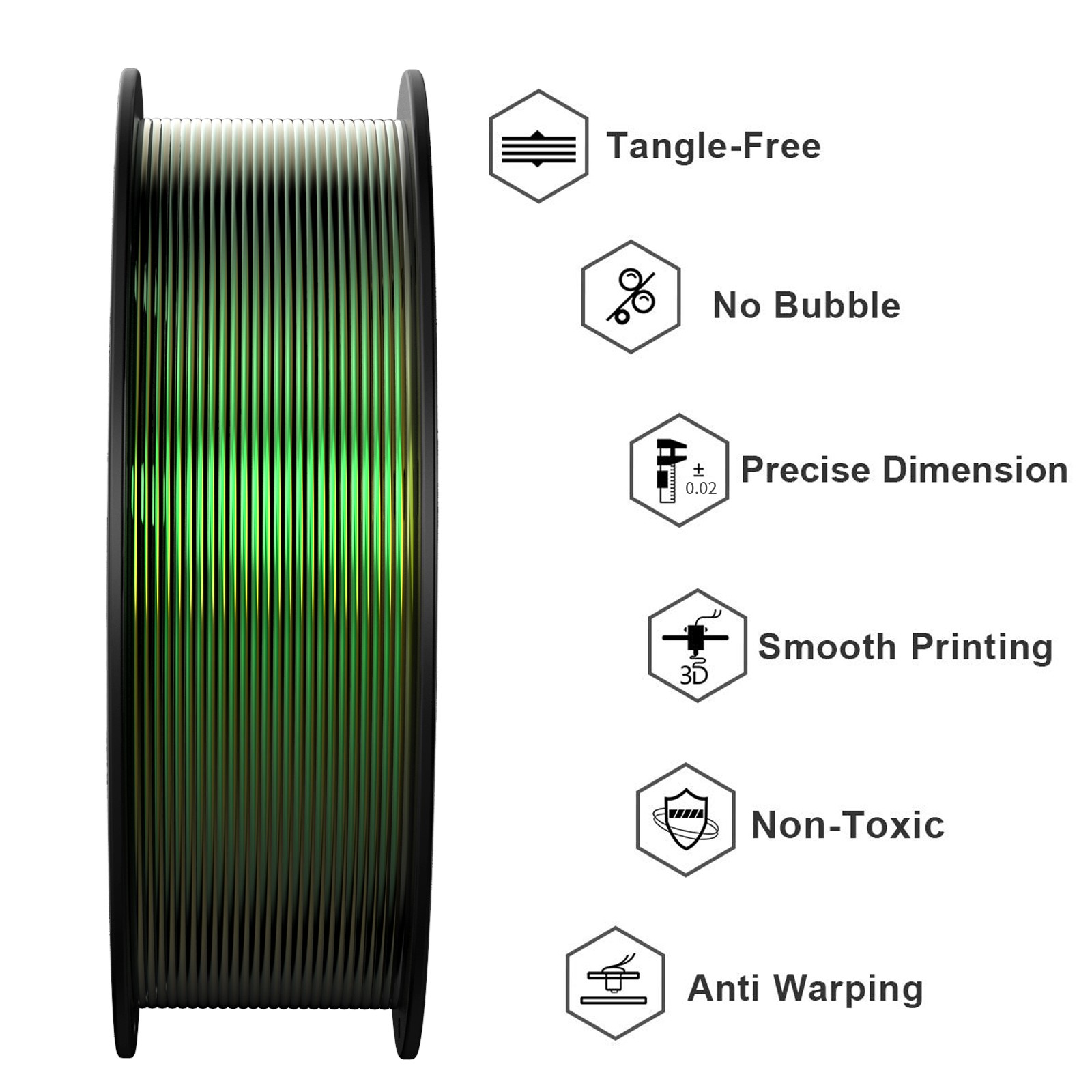 GEEETECH 3D Printer Filament Silk/Two-color/Tricolor Change PLA 1.75mm 1KG/Roll