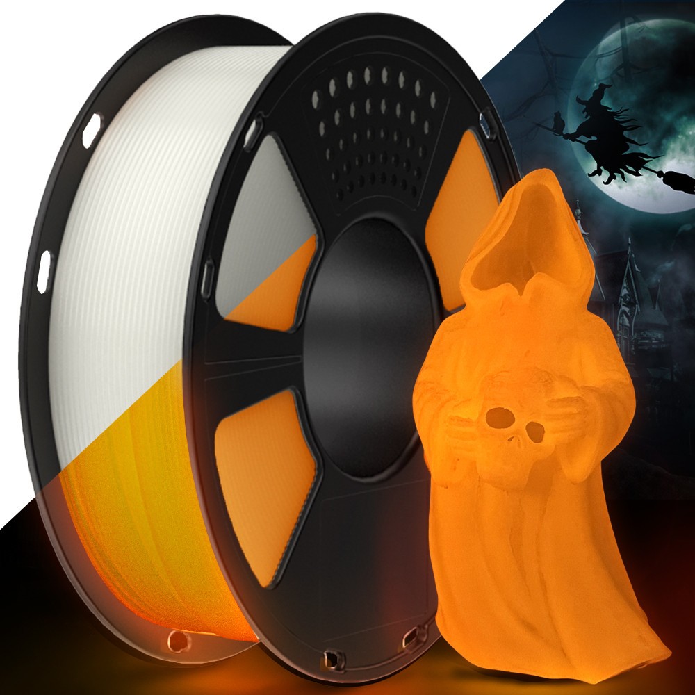 Geeetech Luminous PLA 3DPrinter Filament 1.75mm 1kg Glow Orange Glow in the Dark