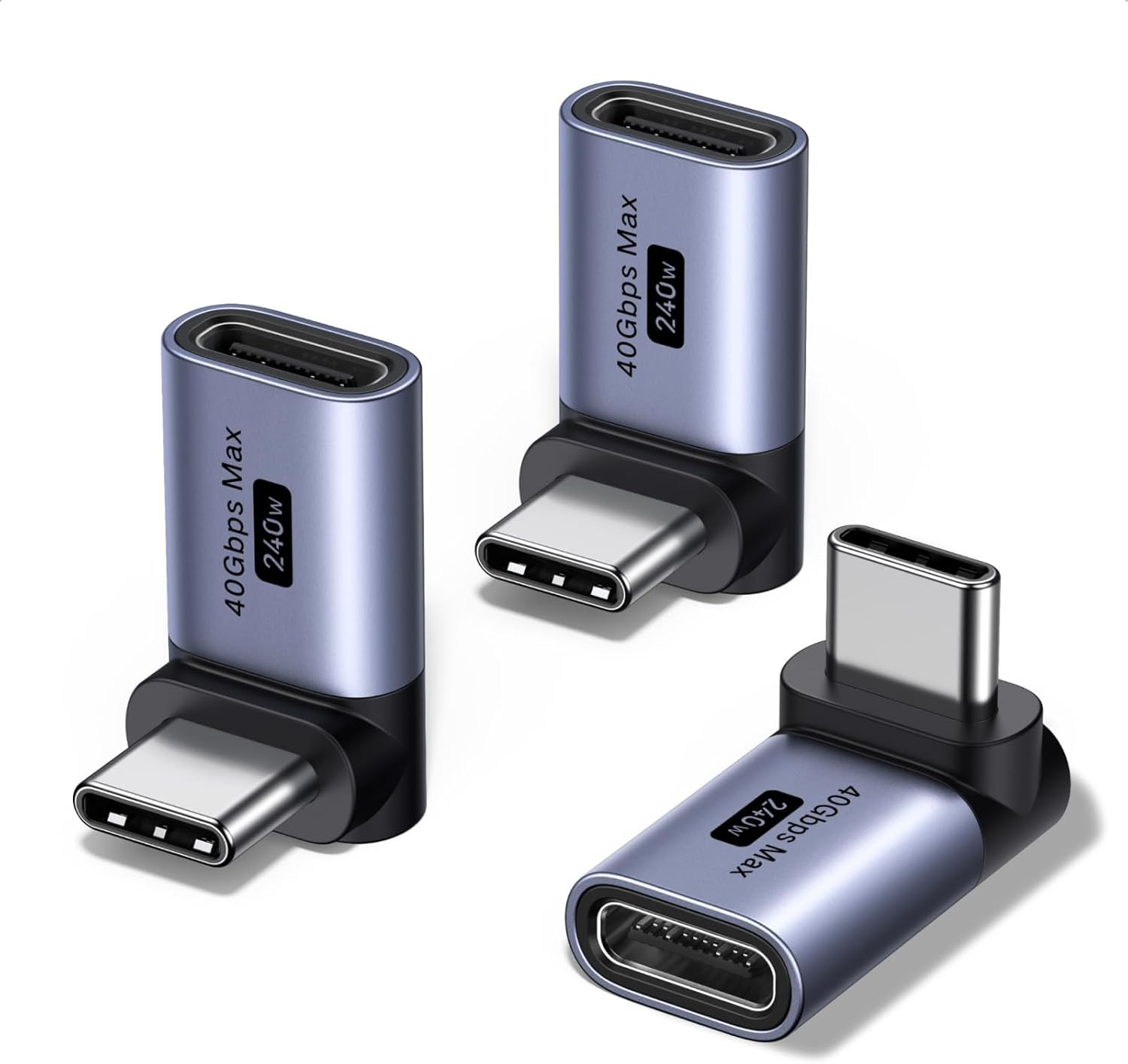 UGREEN 90 Degree USB C Adapter 3 Pack,Right Angle USB C Male to Female Adapter[4
