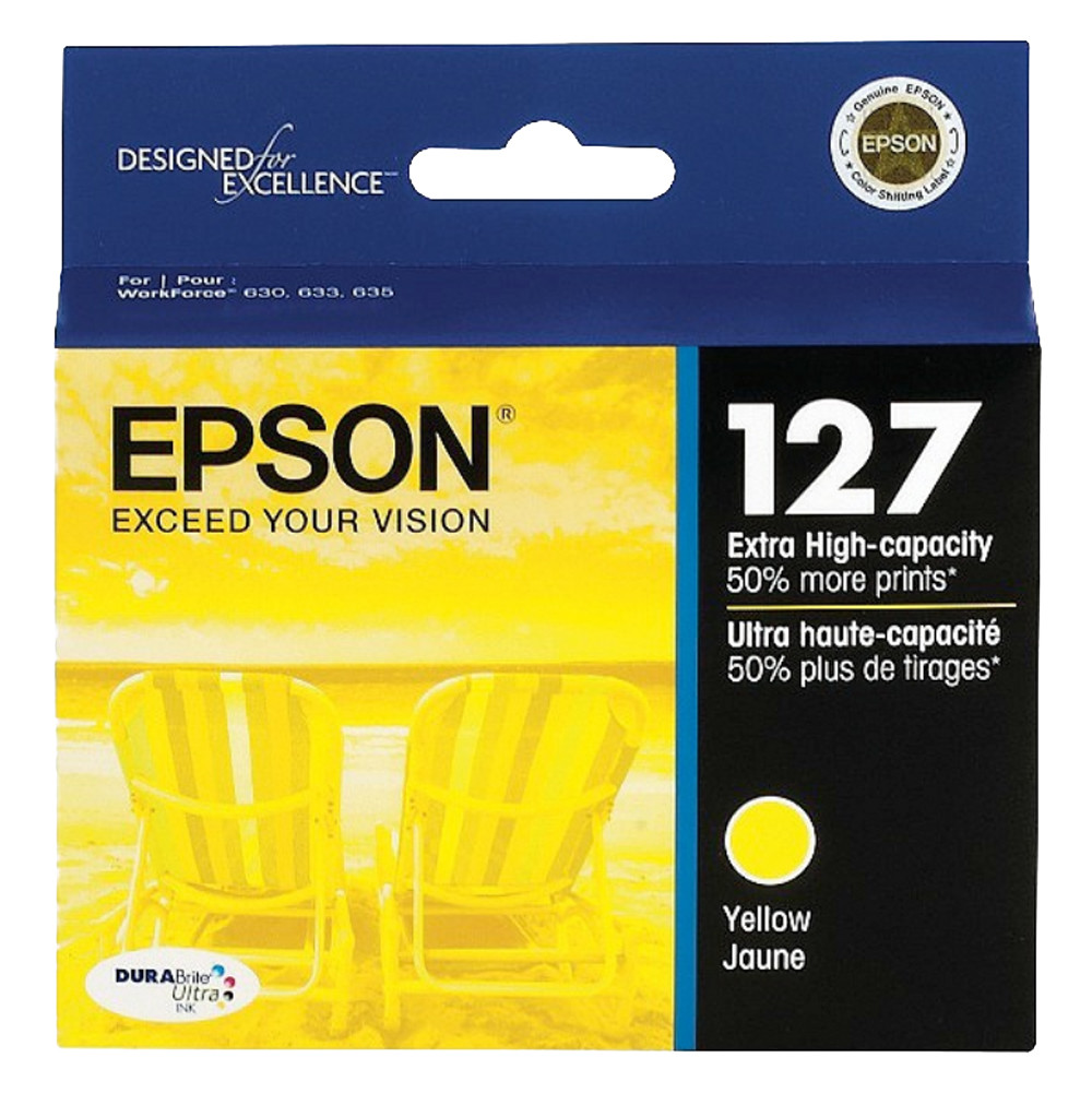 GENUINE Epson 127 Yellow Ink Cartridge for WorkForce 60 545 630 633 635 645 840