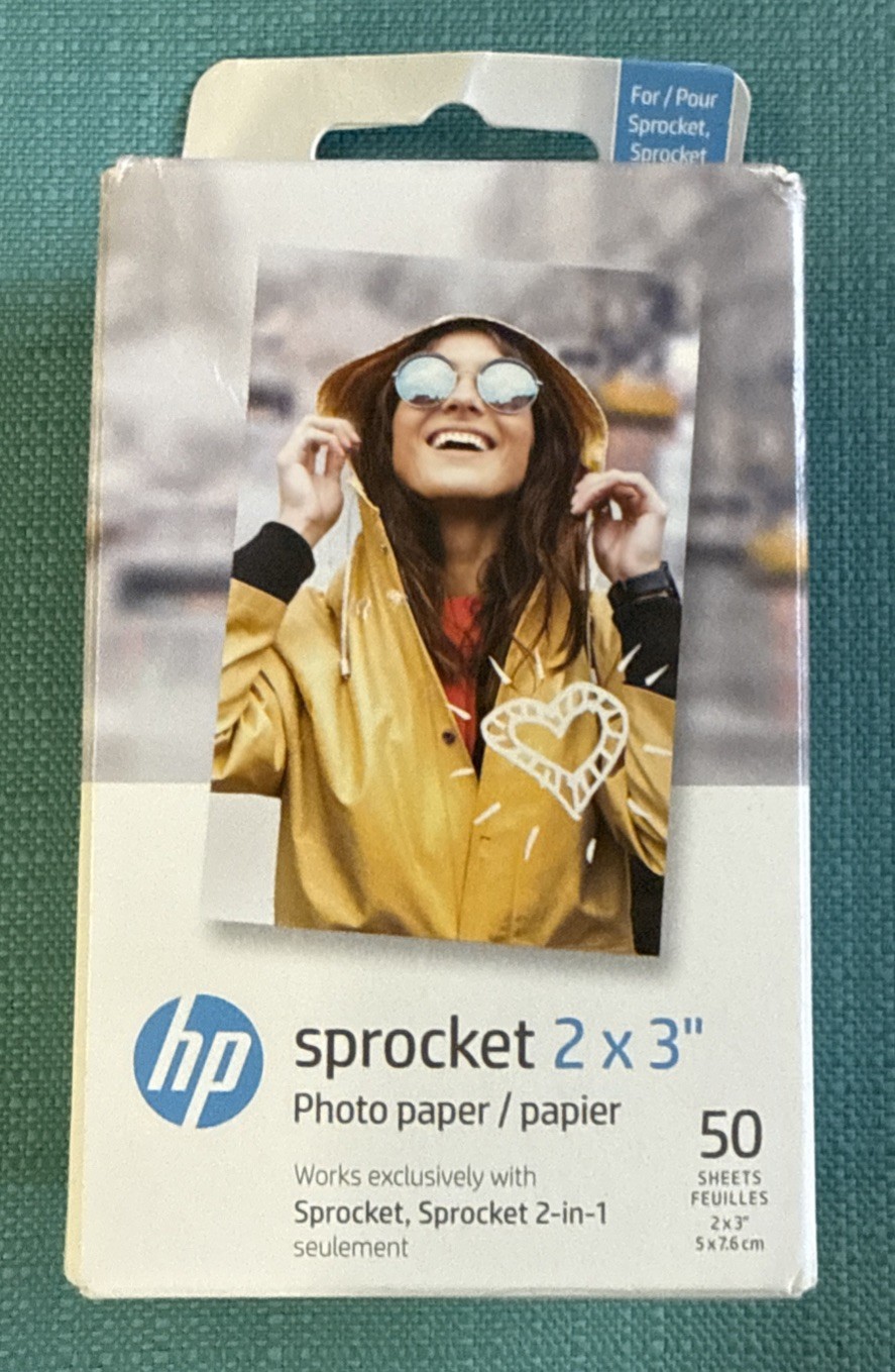 HP Sprocket Zink Photo Paper 2×3″ for HP Sprocket Photo Printers, 45 Sheets