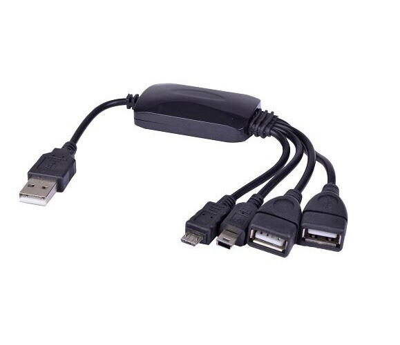 Vibe Axcess 4-Port USB 2.0 Smart Hub Mini and Micro USB connectors