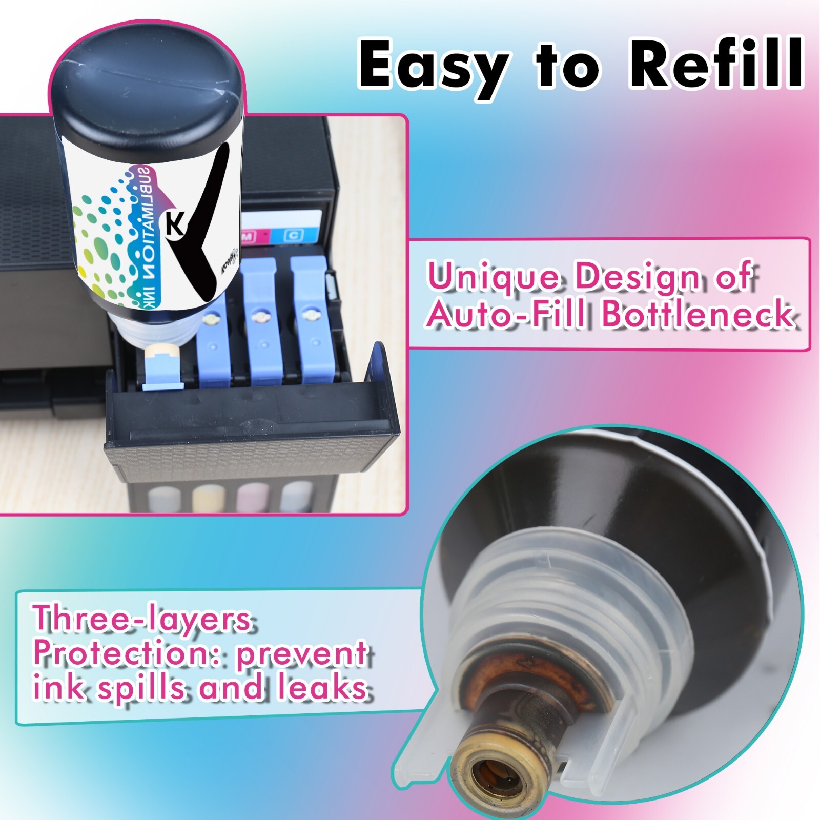 Bundle A-SUB Sublimation Paper Sublimation Ink for Epson Ecotan 502 522 542 F170