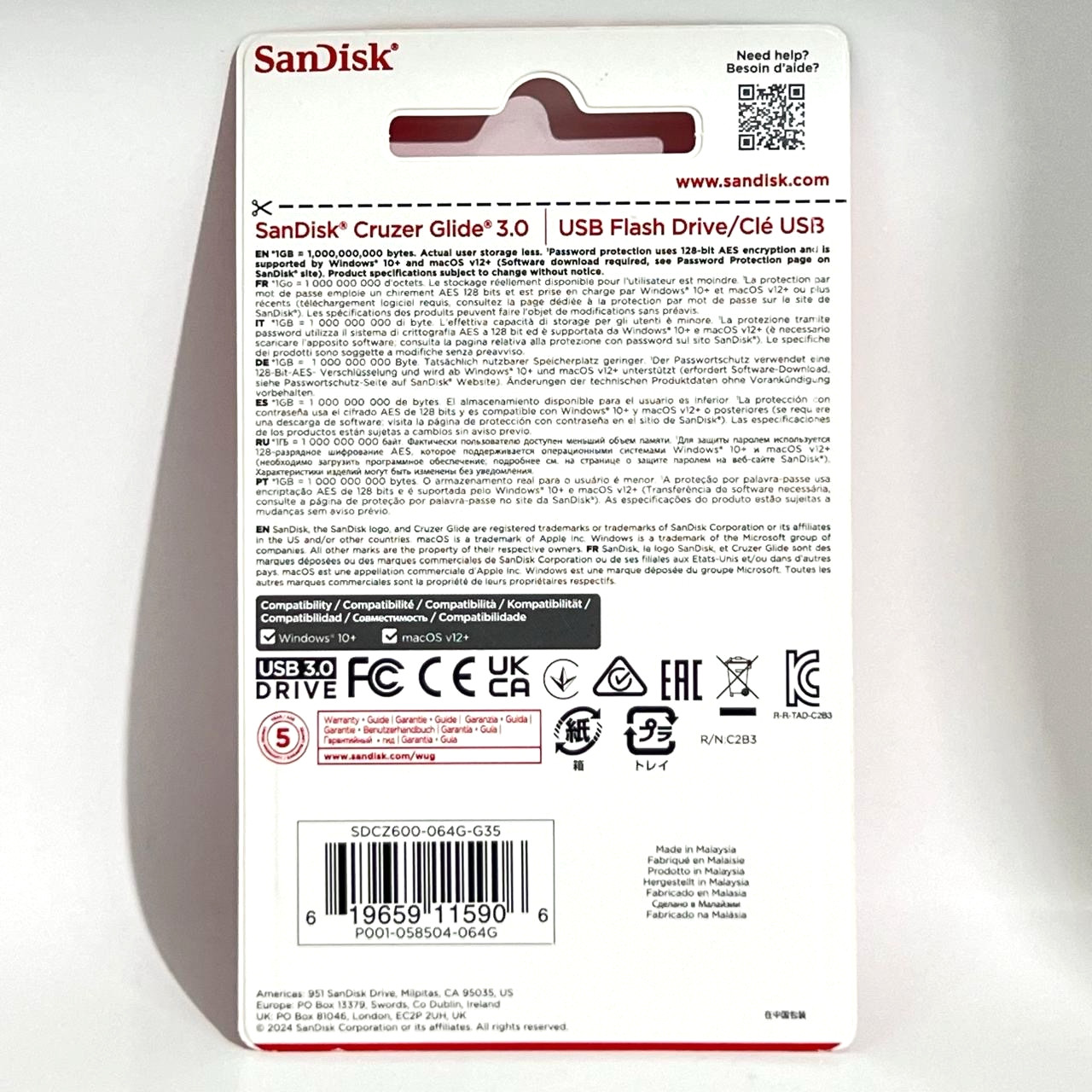 SanDisk Cruzer Glide 64GB Flash Drive USB 3.0 Thumb Memory Pen