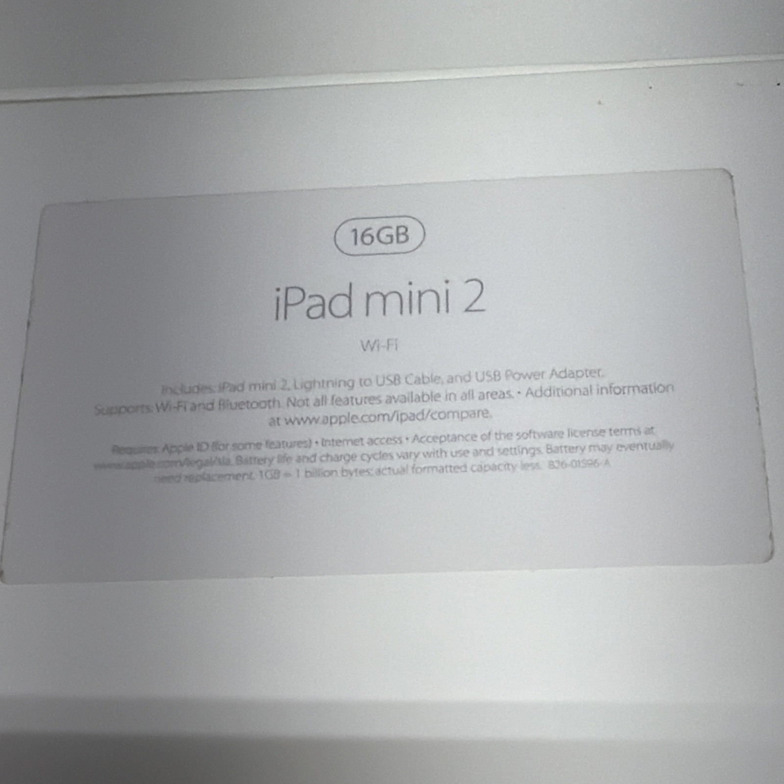 iPad Mini2 WiFi 16gb Silver ME279LL/A , A1489 Barely Used