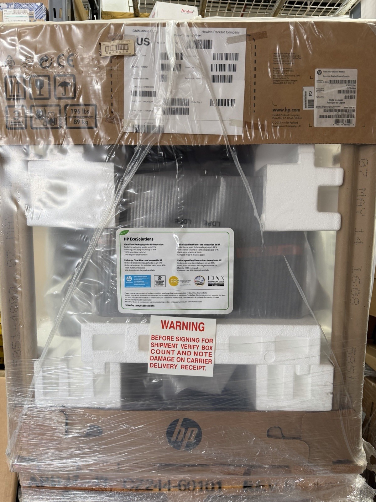 New in Box HP Laserjet Enterprise M806dn Monochrome Printer.