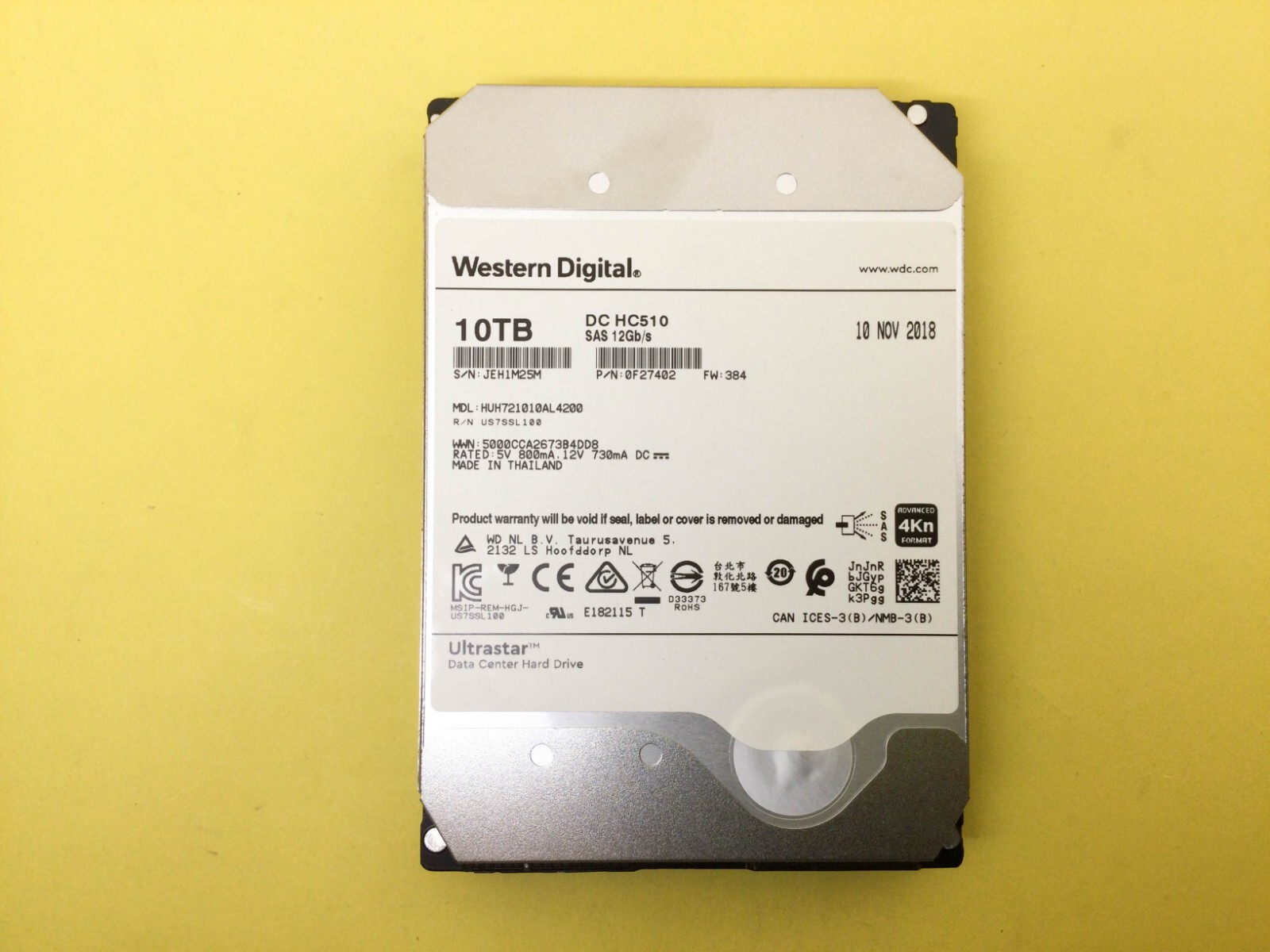 WD HGST 10TB 3.5″ 7.2K SAS 12Gb/s 4Kn Hard Drive HUH721010AL4200