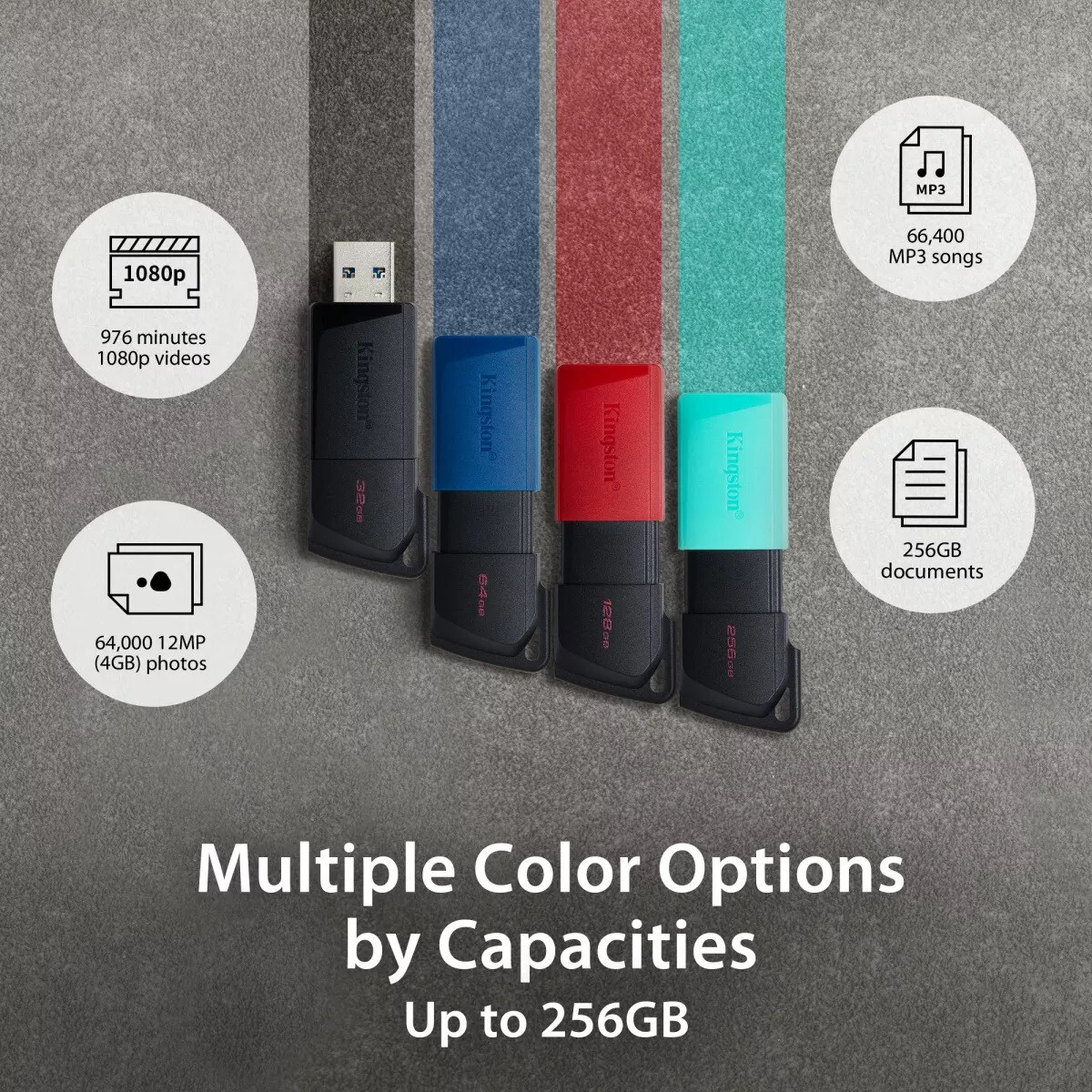 Kingston 32G 64G 128G DataTraveler Exodia M USB Flash Drive USB 3.2 +Sliding Cap