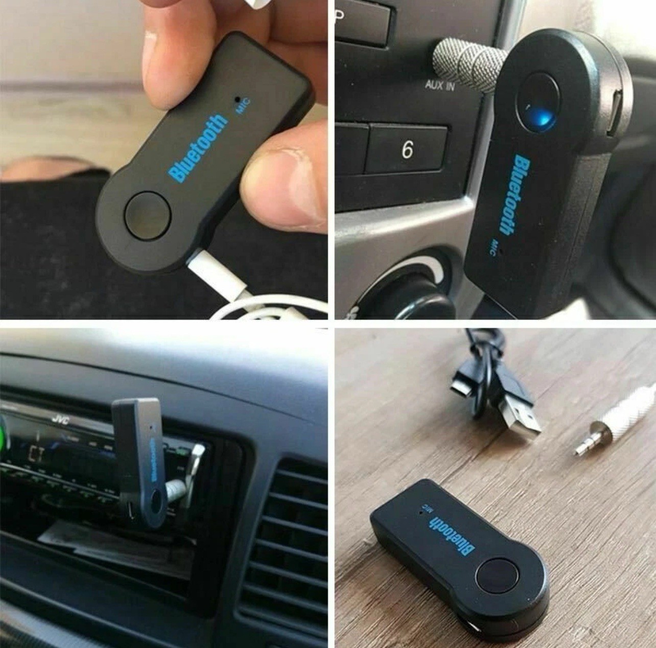 Bluetooth 5.0 Wireless Audio Receiver 3.5mm AUX Stereo Adapter for Car & Home