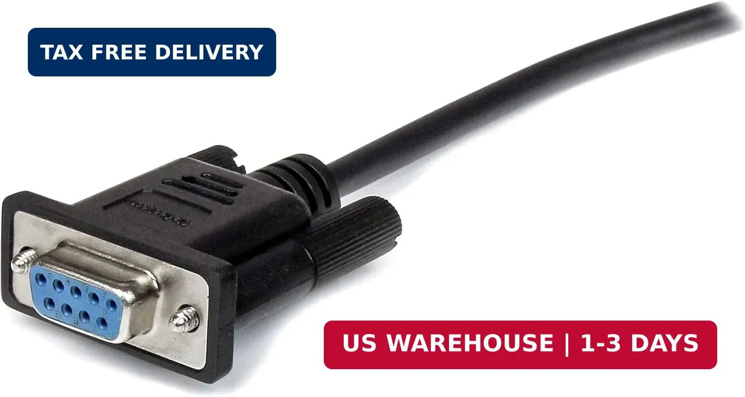 StarTech.com 3m Black Straight Through DB9 RS232 Serial Cable – DB9 RS232 Serial
