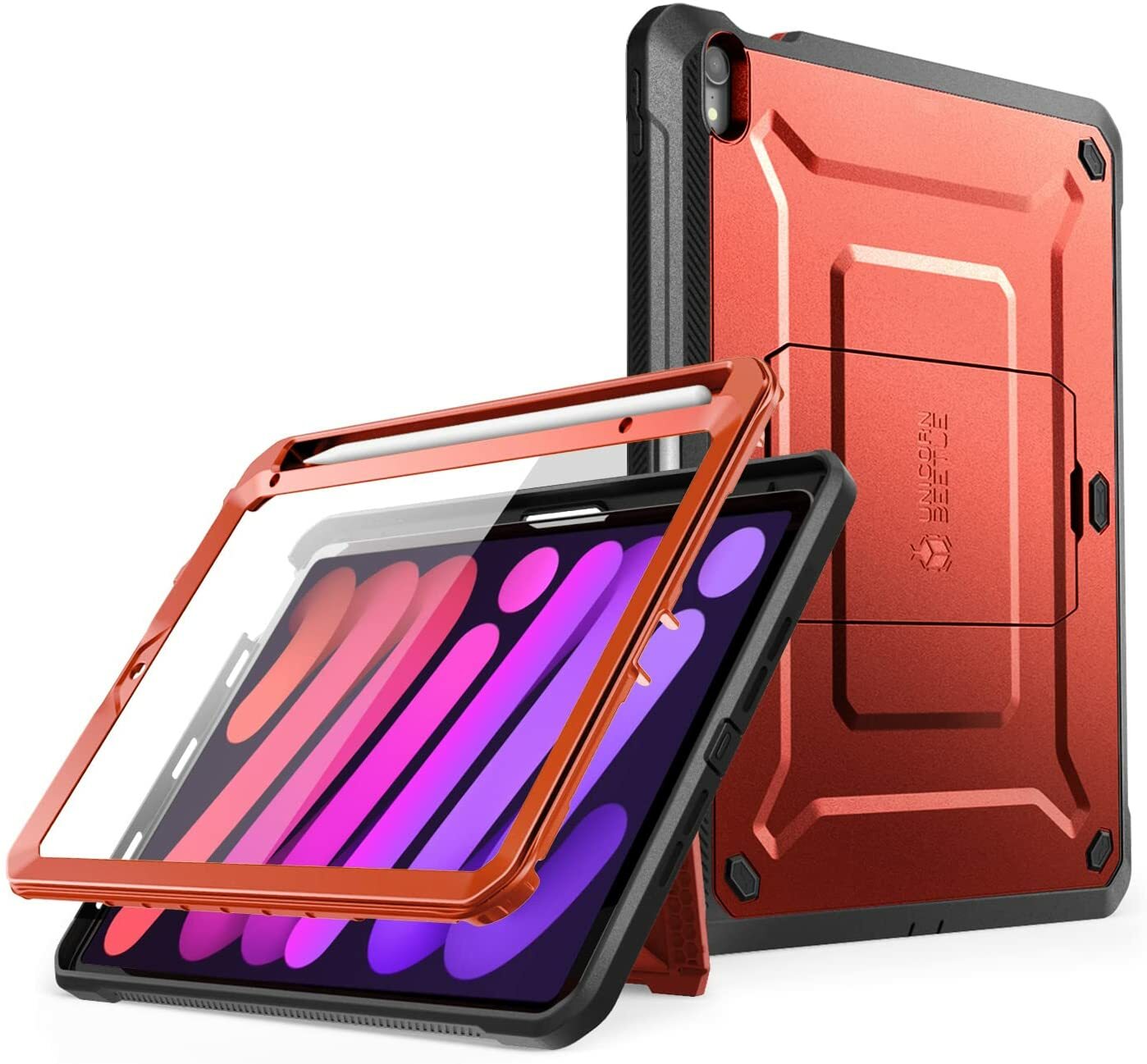 For iPad Mini 6, SUPCASE Stand Case + Screen Cover Support Apple Pencil Charging