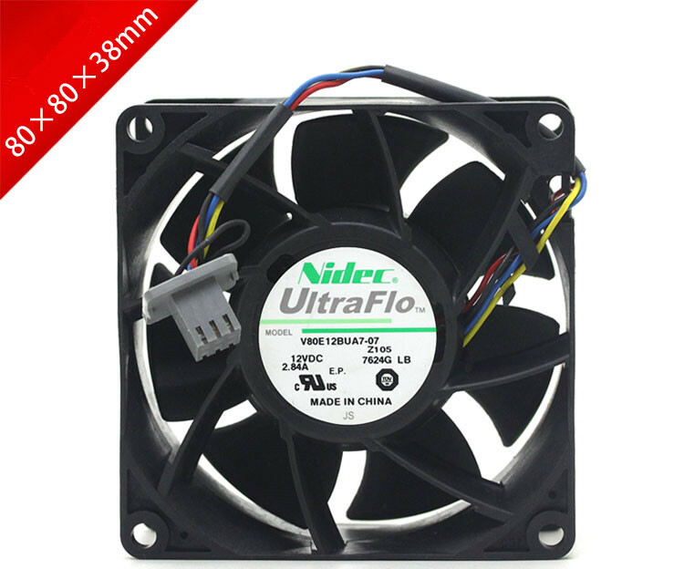 Nidec V80E12BUA7-07 12V 2.84A 8038 8CM large air volume switch server fan
