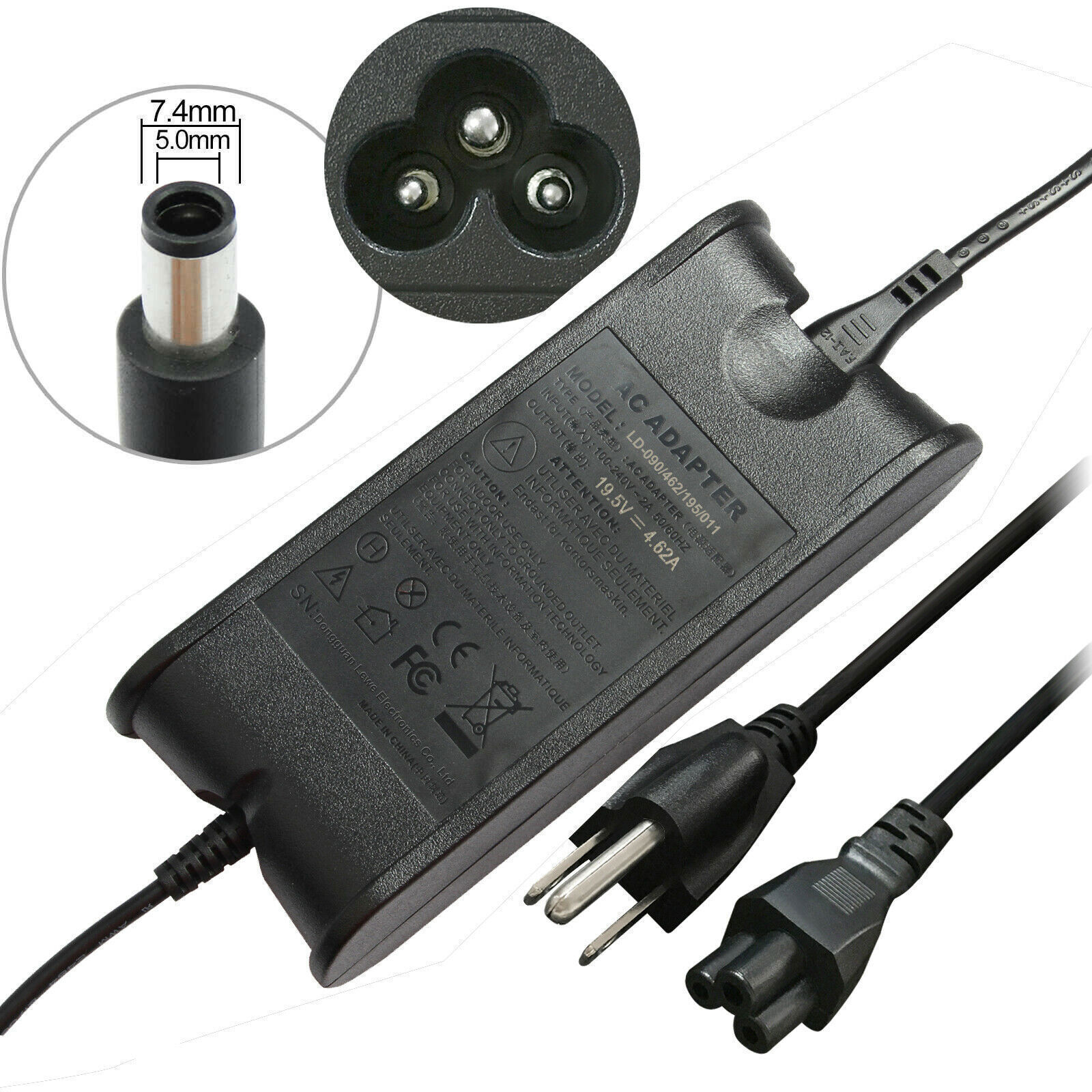 65/90W AC Adapter Charger For Dell Inspiron 15 3520 For Dell Latitude E6420 6400