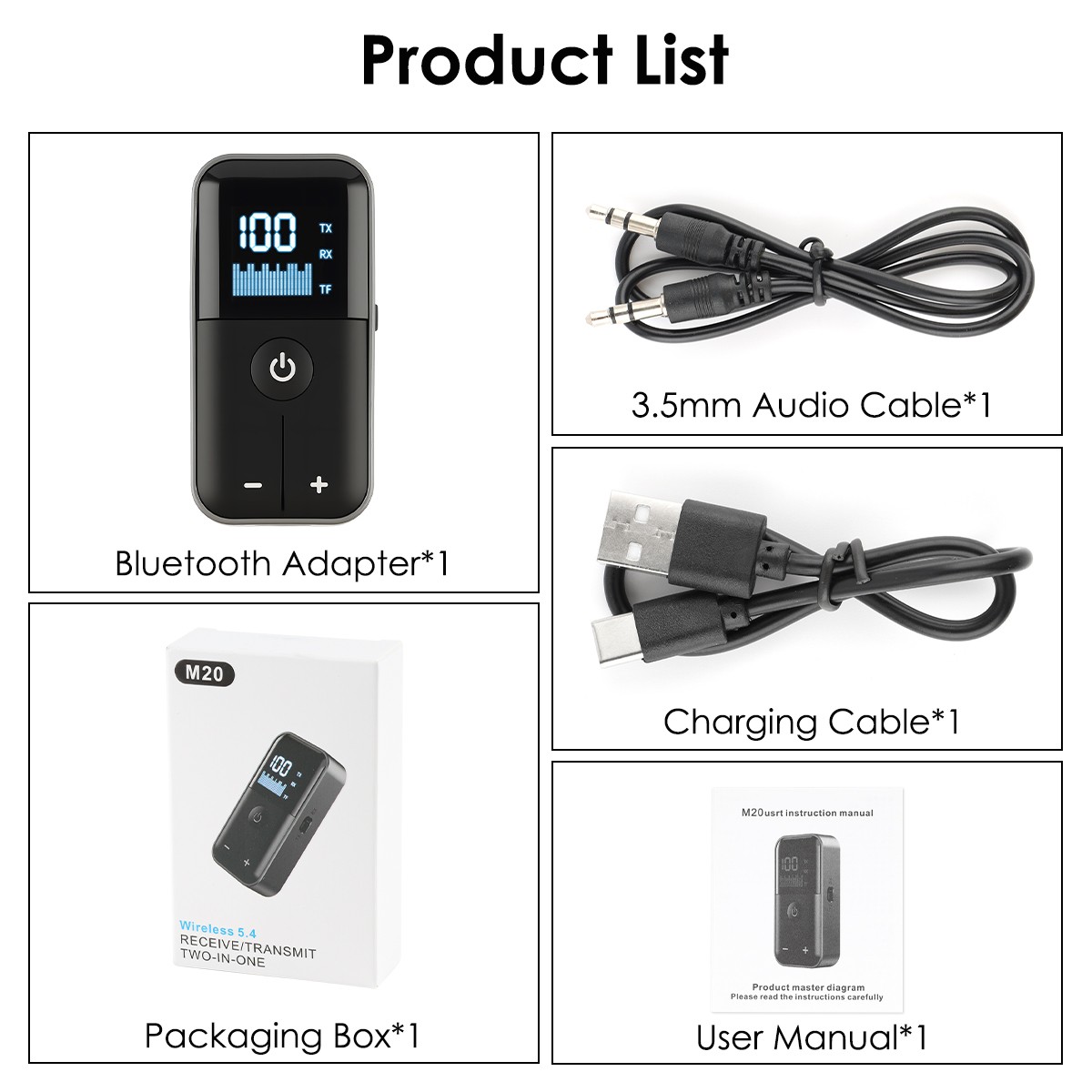 New Wireless Bluetooth 5.4 Transmitter Receiver for Car Music Audio Aux Adapter