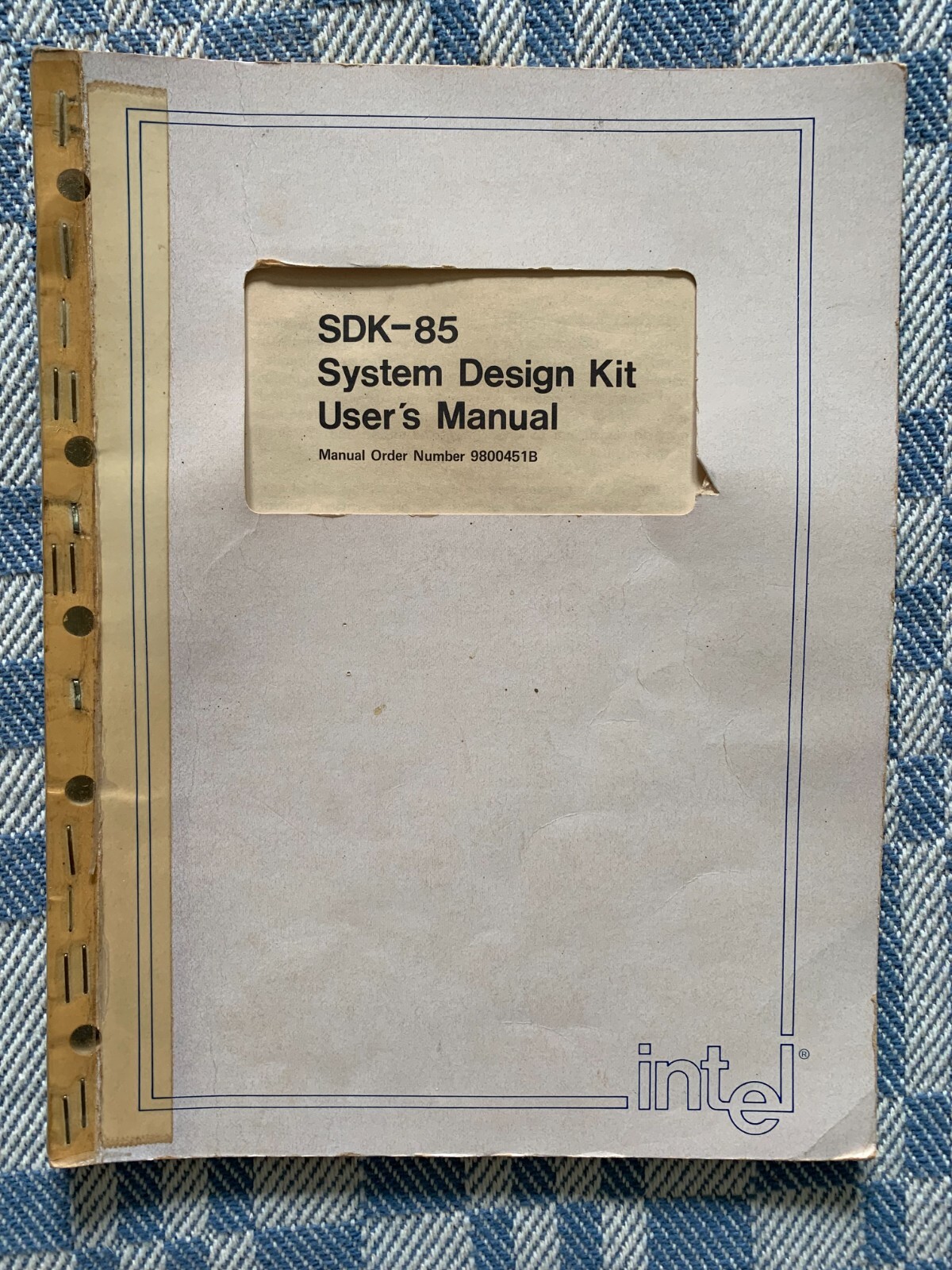 1978 Intel SDK-85 System Design Kit User’s Manual # 9800451B Good Condition.