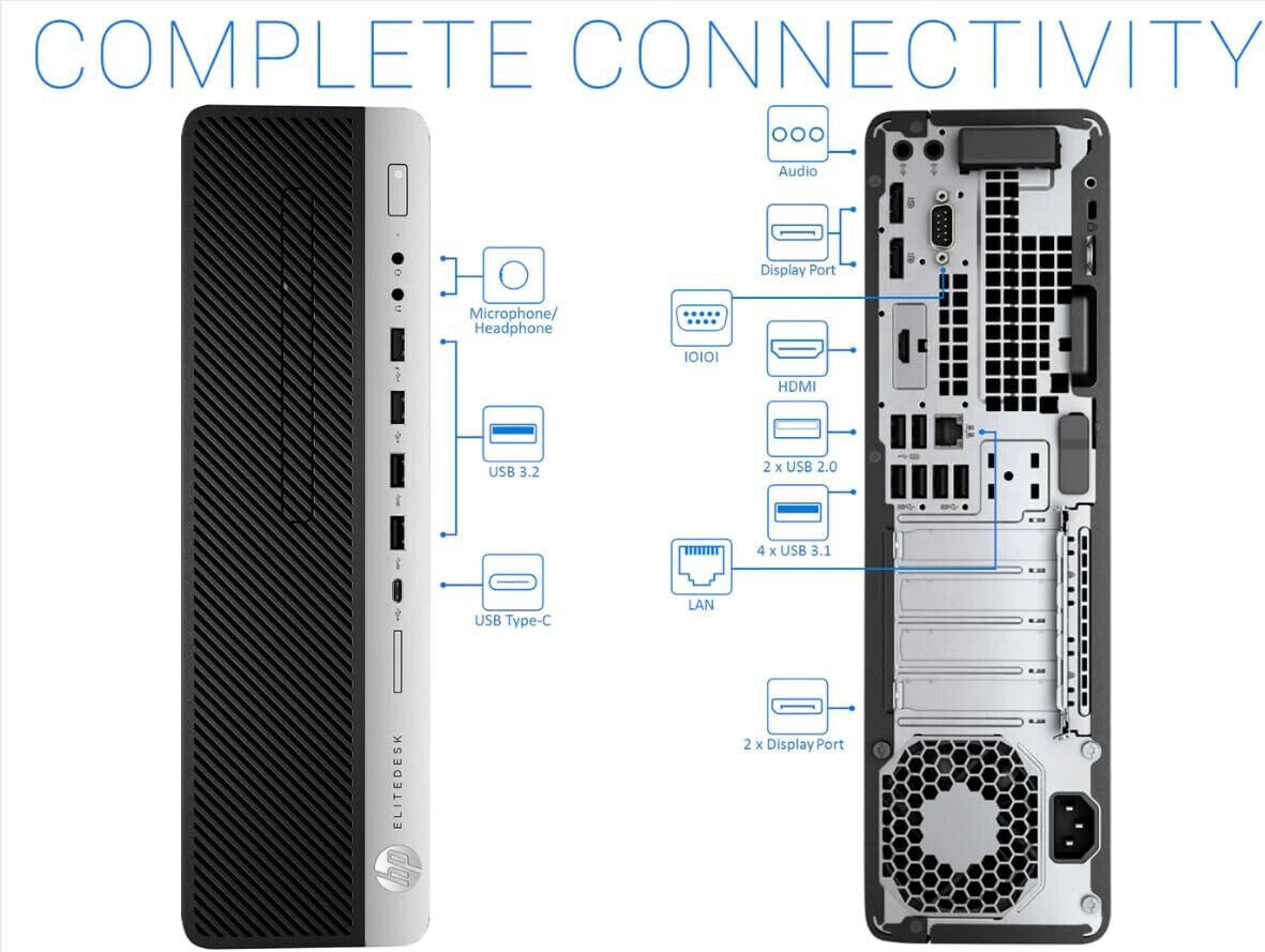 HP EliteDesk 800 G5-SFF Intel Core i7-9700 3.0GHz, 32GB RAM 1TB SSD Win10 Pro
