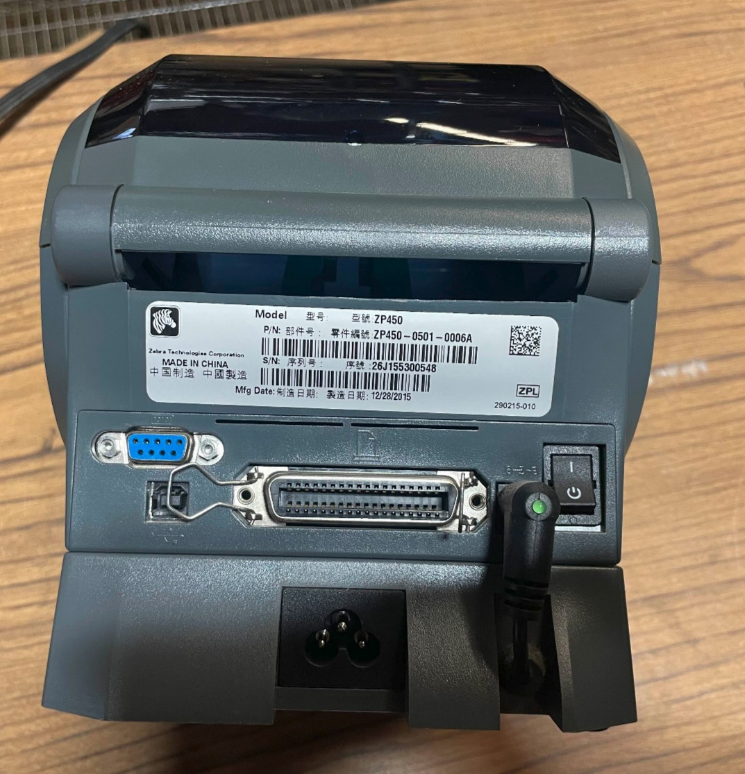 Zebra ZP 450 Thermal Label Printer With PSU base