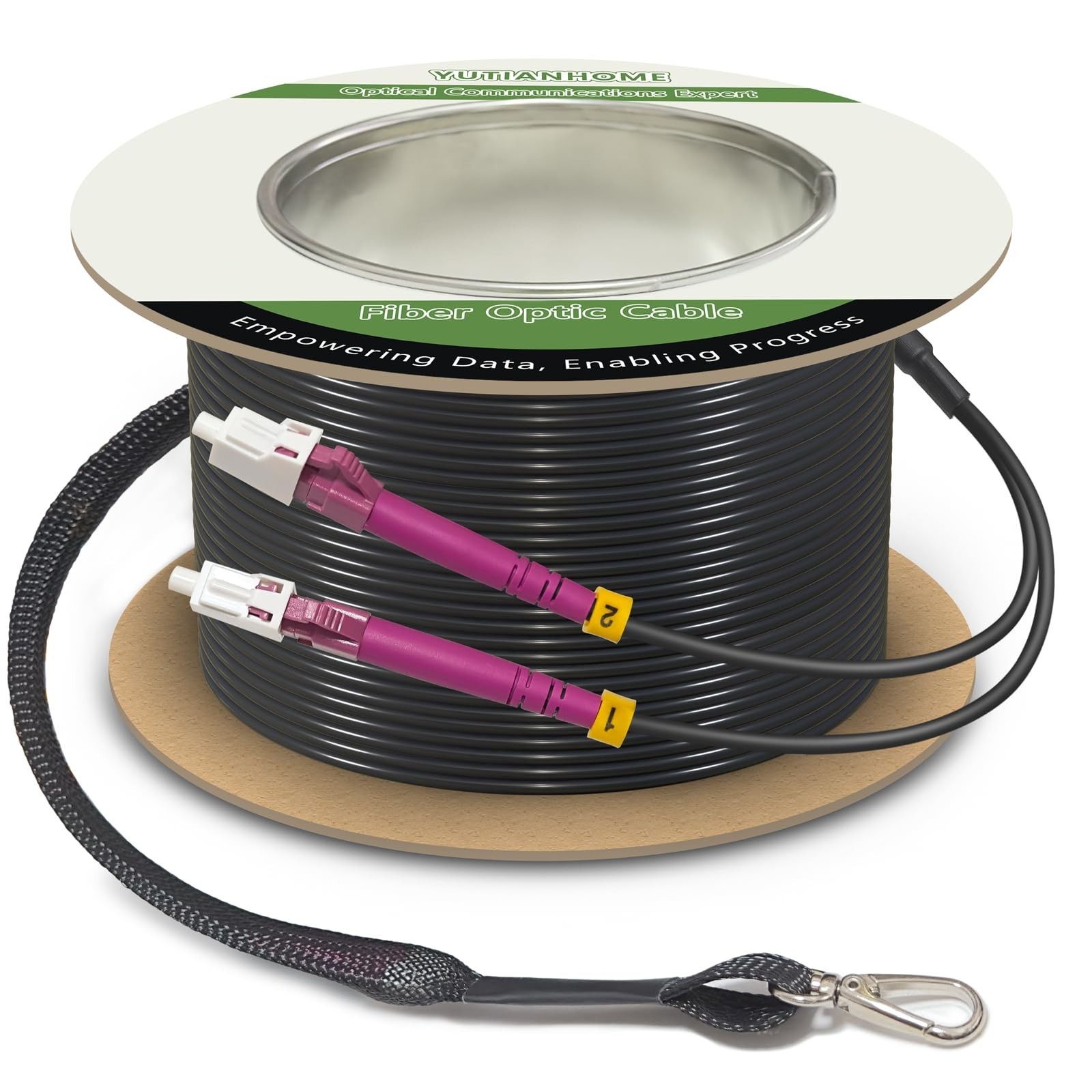 330 Feet (100 Meters) Armored OM4 LC to LC Fiber Patch Cables, 10gb/40gb/100gb
