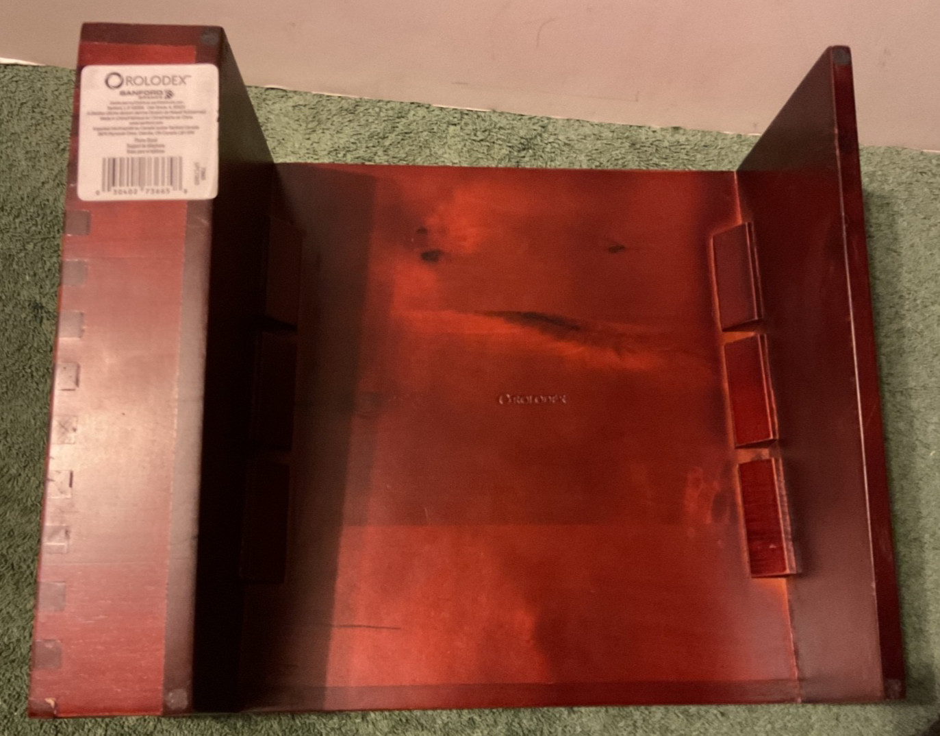 Rolodex™ Wood Phone Center Desk Stand Mahogany Tabletop