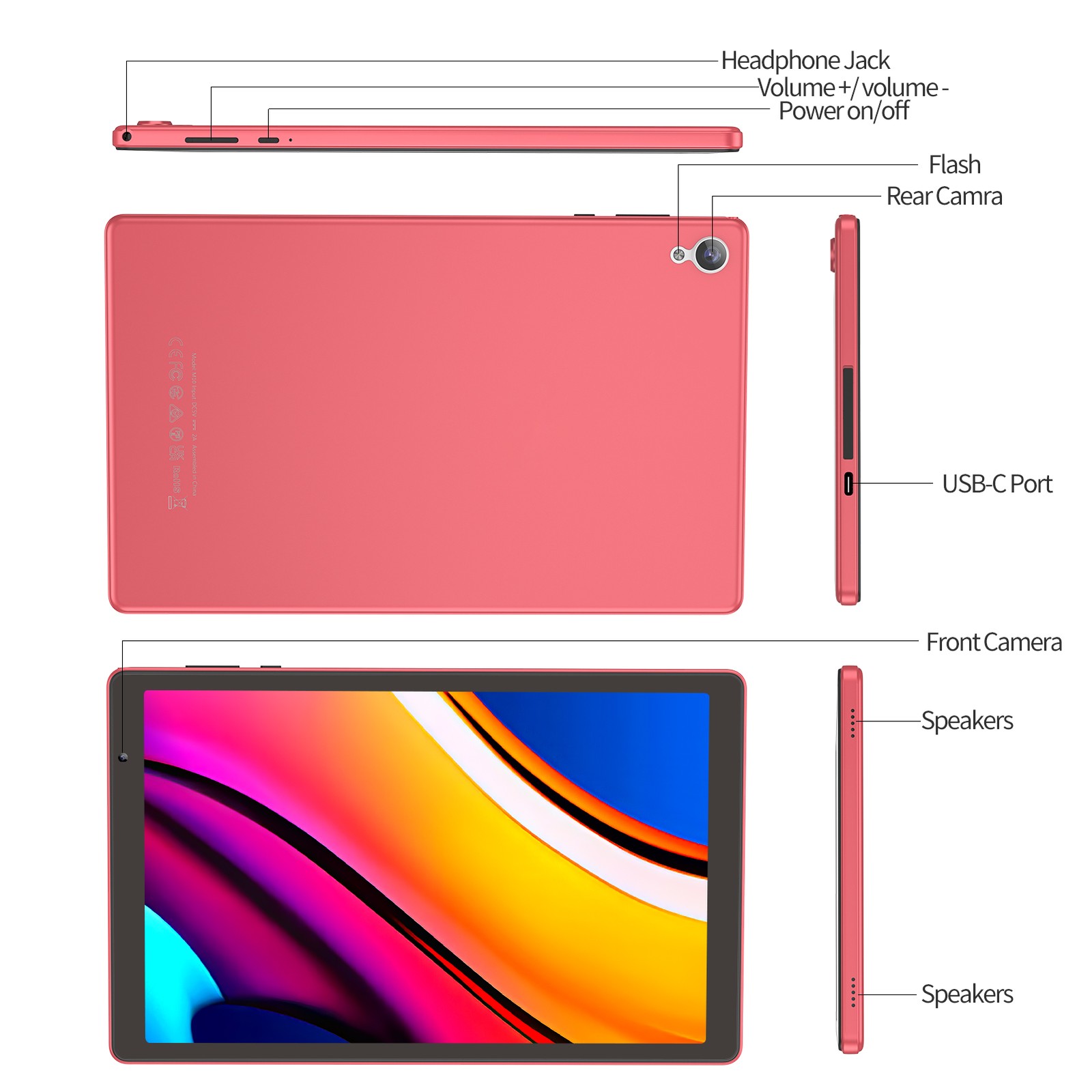 10 Inch Android 14 Tablet PC PAD 4(2+2)GB RAM 32GB ROM Quad-Core WIFI 6000mAh
