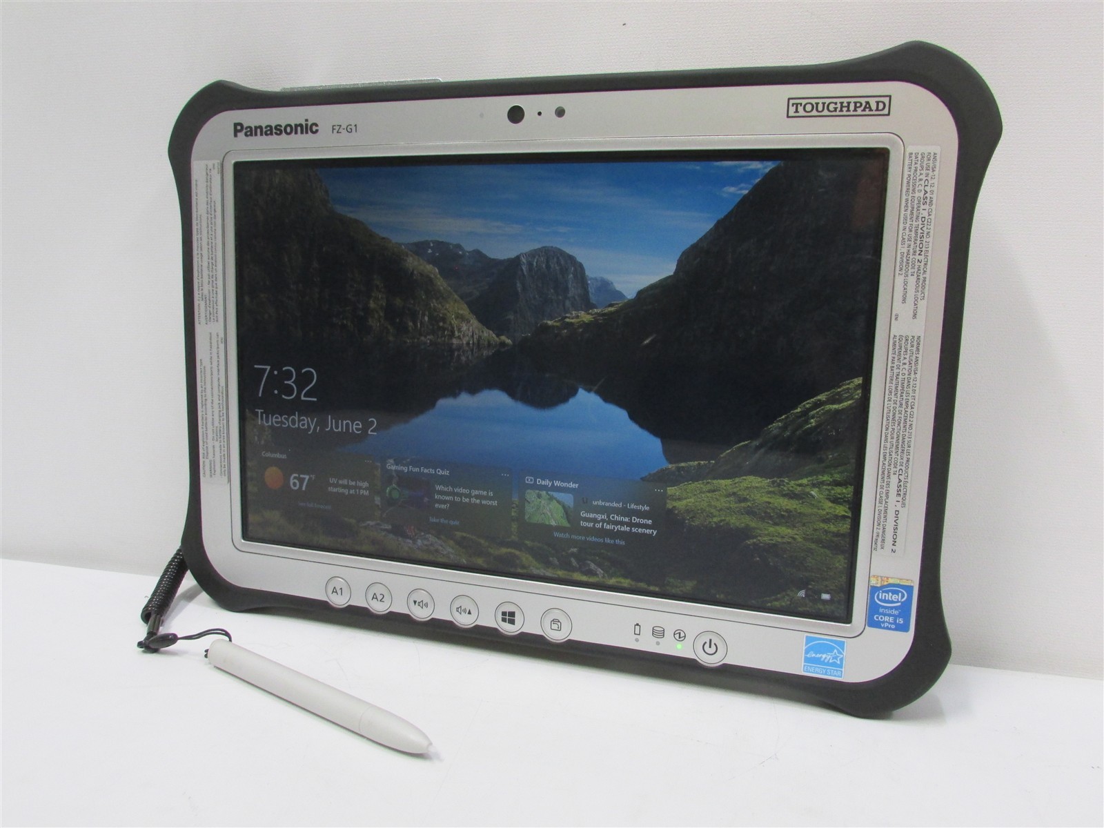 Panasonic Toughpad FZ-G1 MK2 i5-4310U 2.0GHz 8GB RAM 128GB 10″ Windows 10 Pro