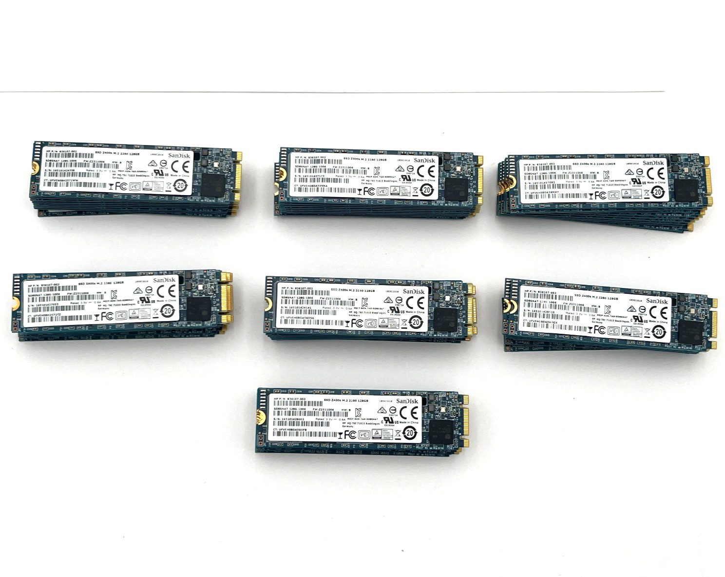 Lot of 20 – 128GB M.2 SSD SanDisk SD8SNAT-128G-1006 / HP Z400s 836107-002