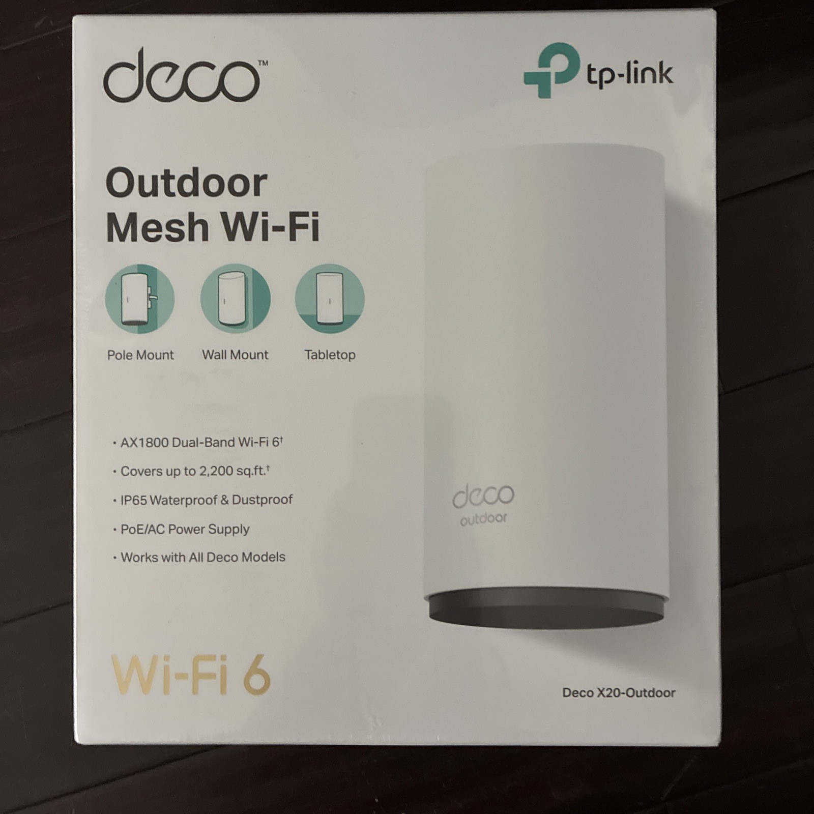 TP-Link Deco AX1800 Dual-Band Wi-Fi 6 Mesh WiFi Extender (X20-Outdoor)