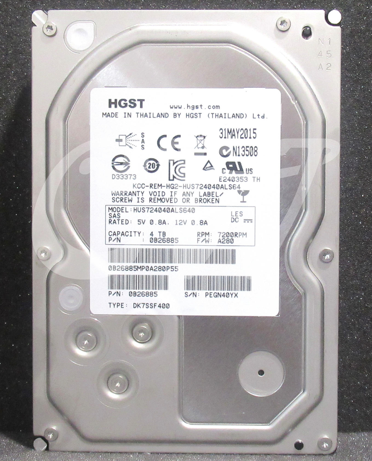 HUS724040ALS640 HGST 0B26885 4TB 7.2K RPM 6Gb/s 3.5″ SAS HDD Hard Drive