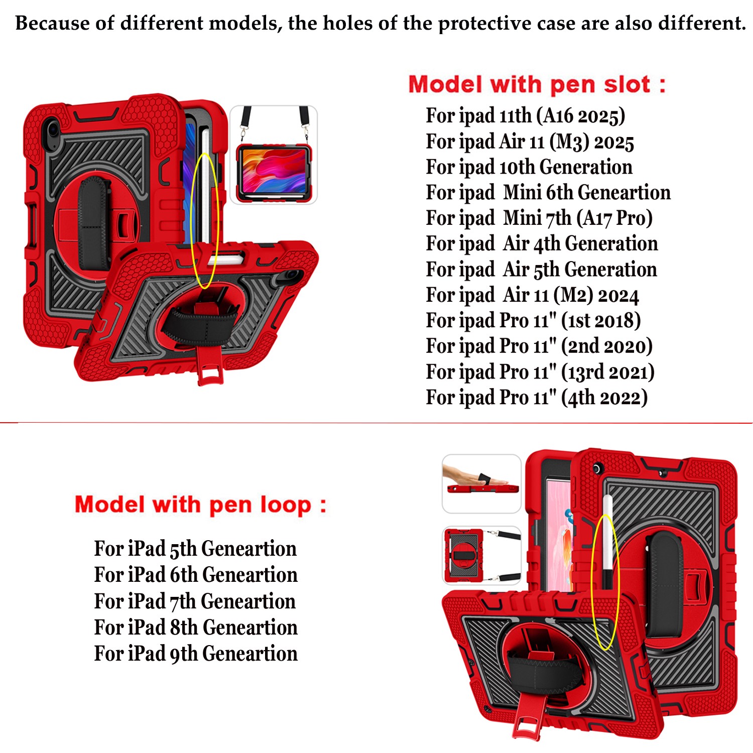 For iPad 9th 8th 7th 6th 5th Generation Heavy Duty Stand Shockproof Case Cover
