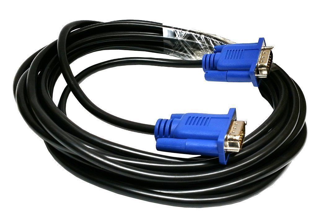 2 PACK 5FT SVGA 15 PIN Male To Male SUPER VGA Monitor Extension Cord Cable Blue