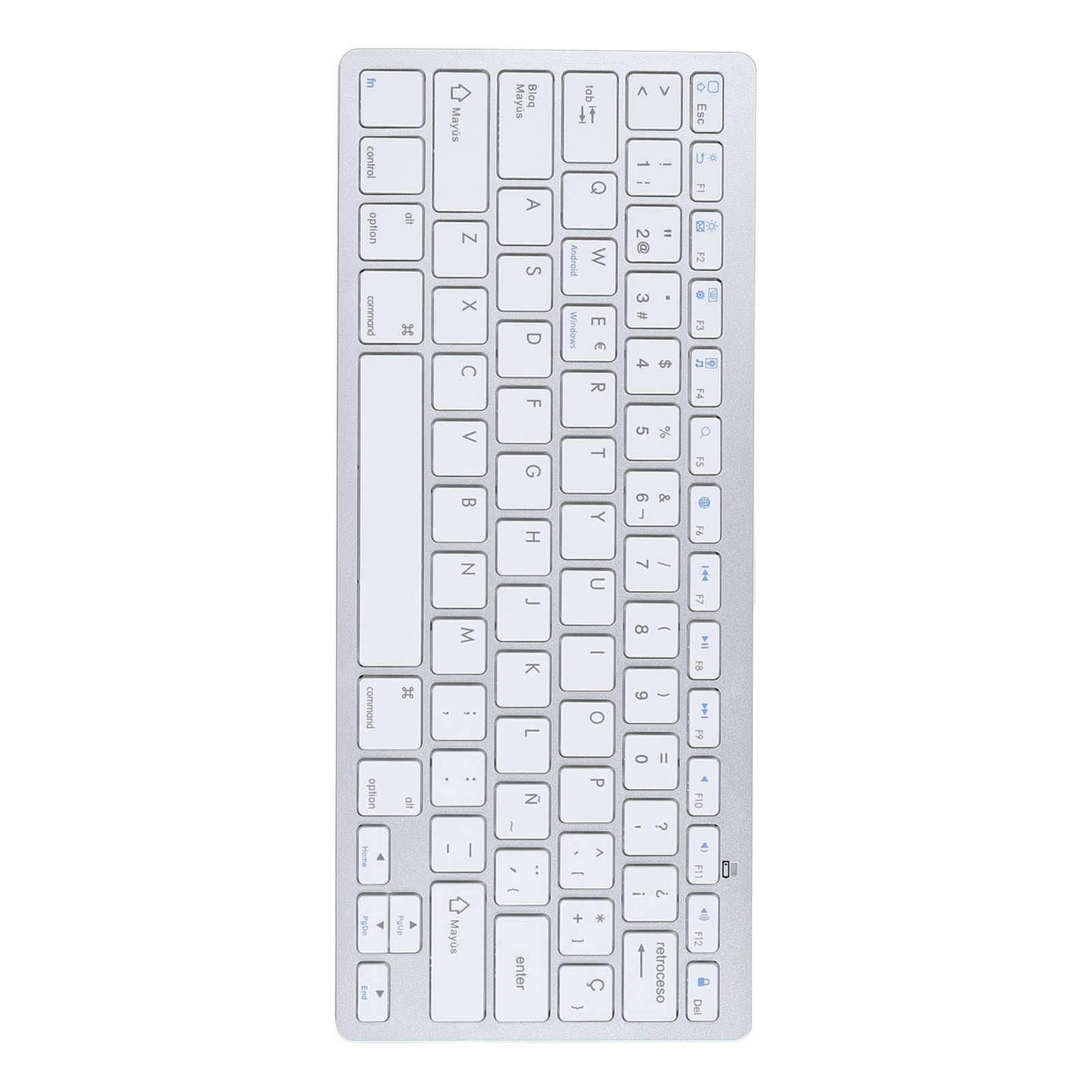 78 Keys Spanish Wireless Bluetooth Keyboard Thin Lightweight Silent Spanish HQQE