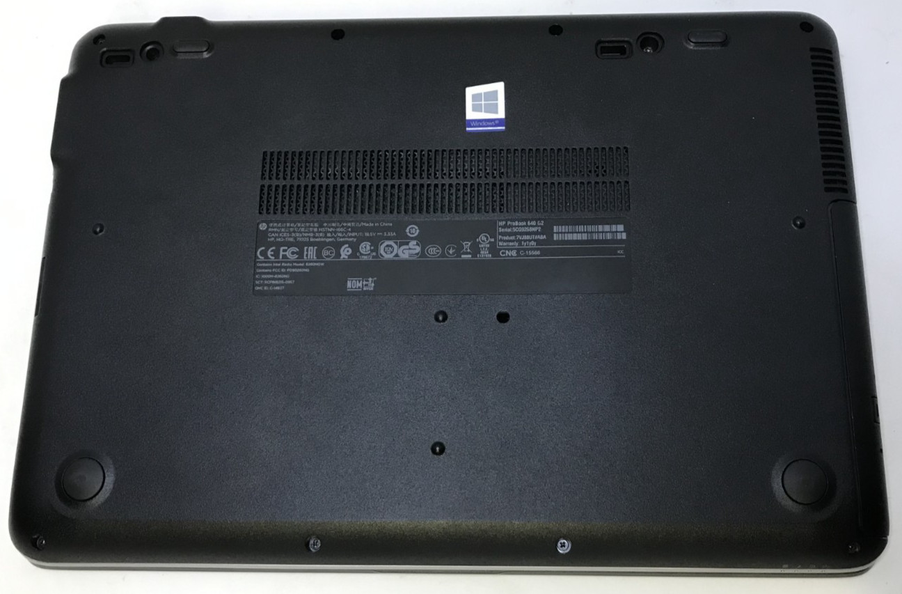 HP ProBook 640 G2 i5 6300U 2.4 GHz 8GB Laptop Grade A w/Battery – No SSD