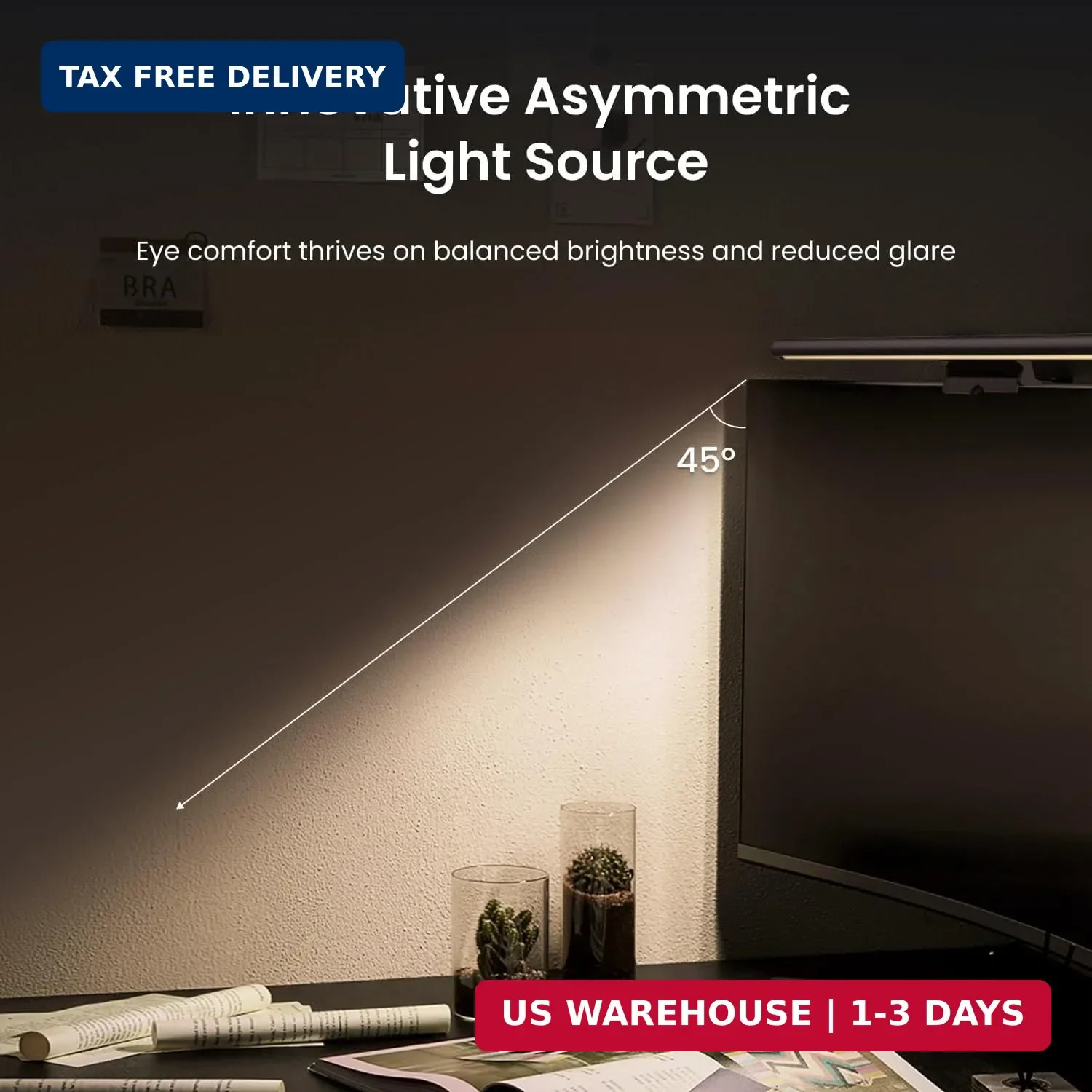 Monitor Light Bar, Computer Monitor Lamp for Home Office Gaming, 250LM