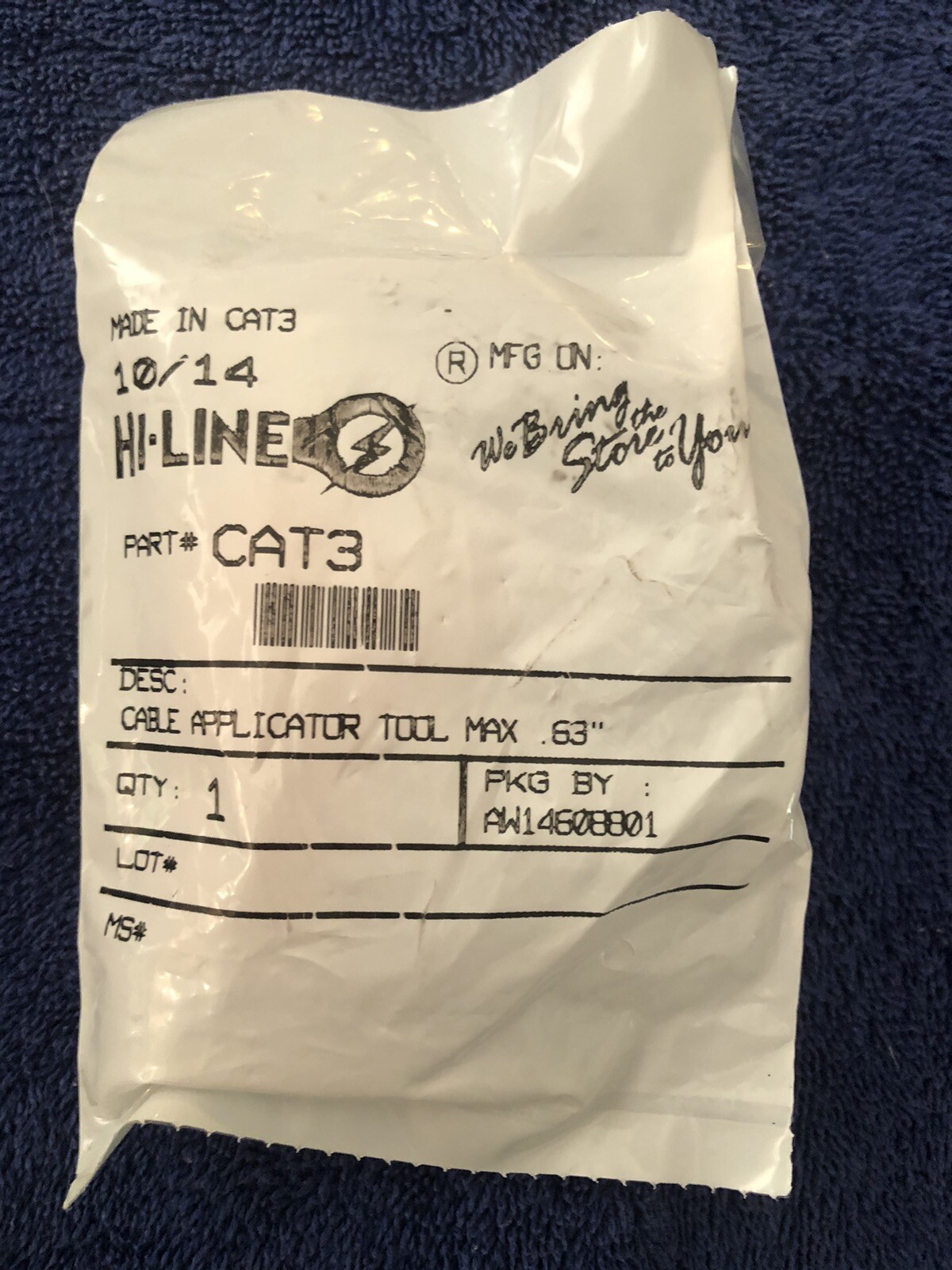 3 HiLine Cable Loom Applicator Tool CAT3 .63 CAT2 .37 CAT6 1.22 New In Packages