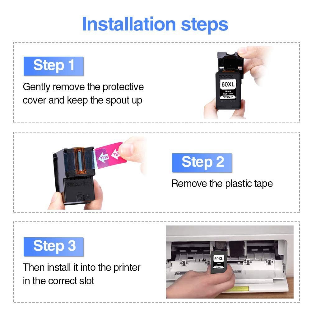 1x Color HP60XL Ink Cartridge For HP Photosmart C4780 C4680 C4700 D110a F4440