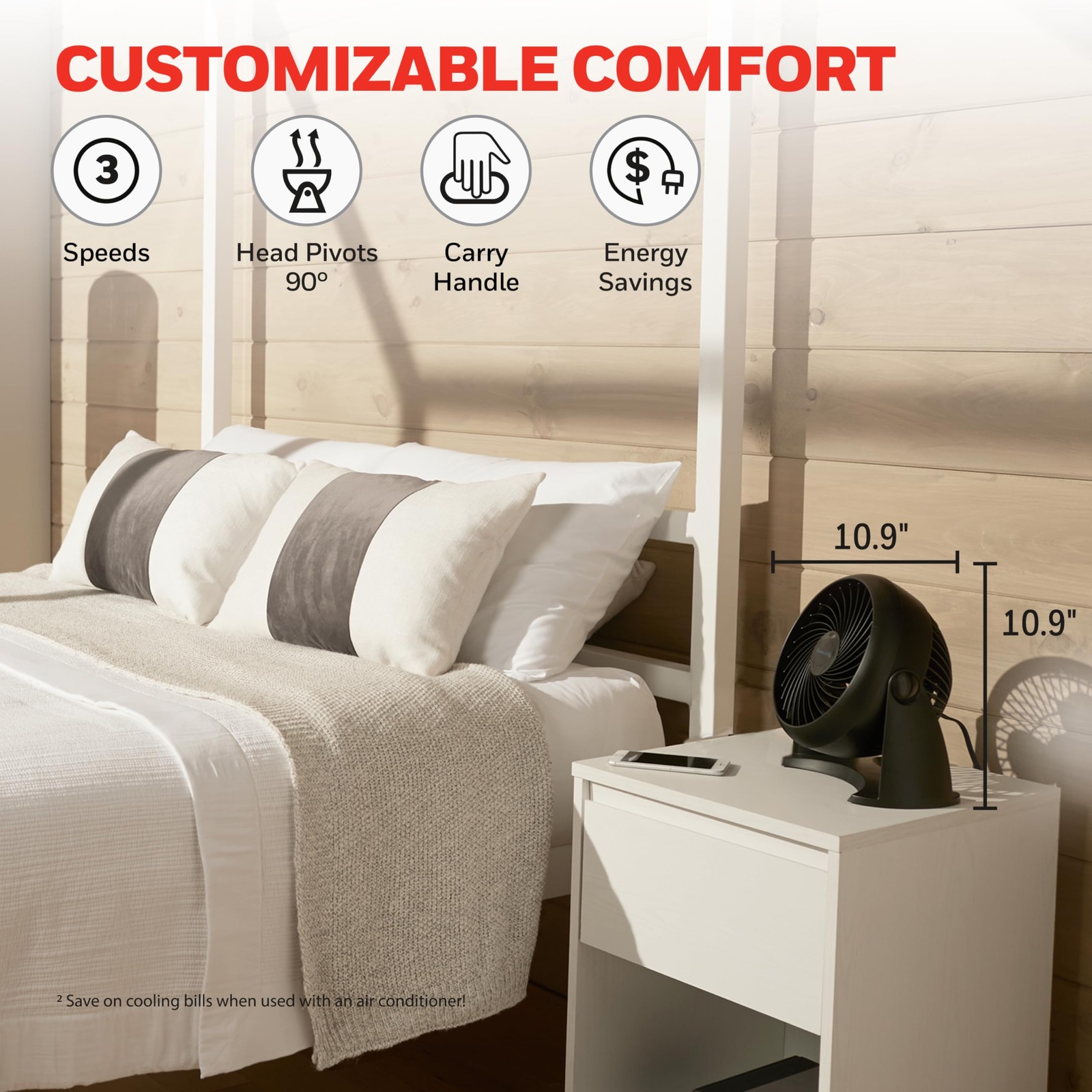 Honeywell TurboForce Air Circulator, Small Tabletop Fan, Quiet Small, Black