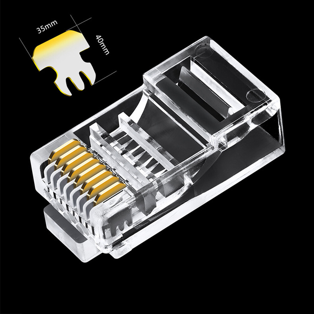 US 100-200Pc Non Pass Through Rj45 8p8c Modular Network Cable Connector Cat6/6a
