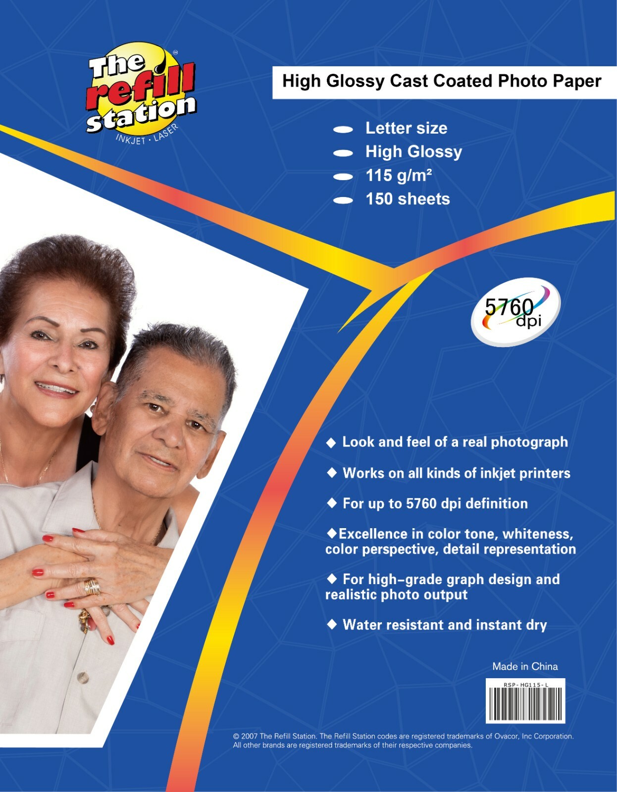 150 Sheets Photo Paper, Premium High Glossy Letter Size, 115gram Weight.