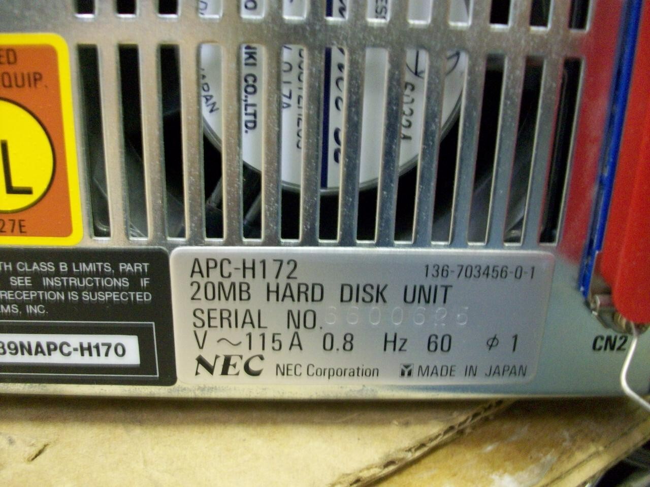 NEC APC-H172 20 MB HARD DISK UNIT